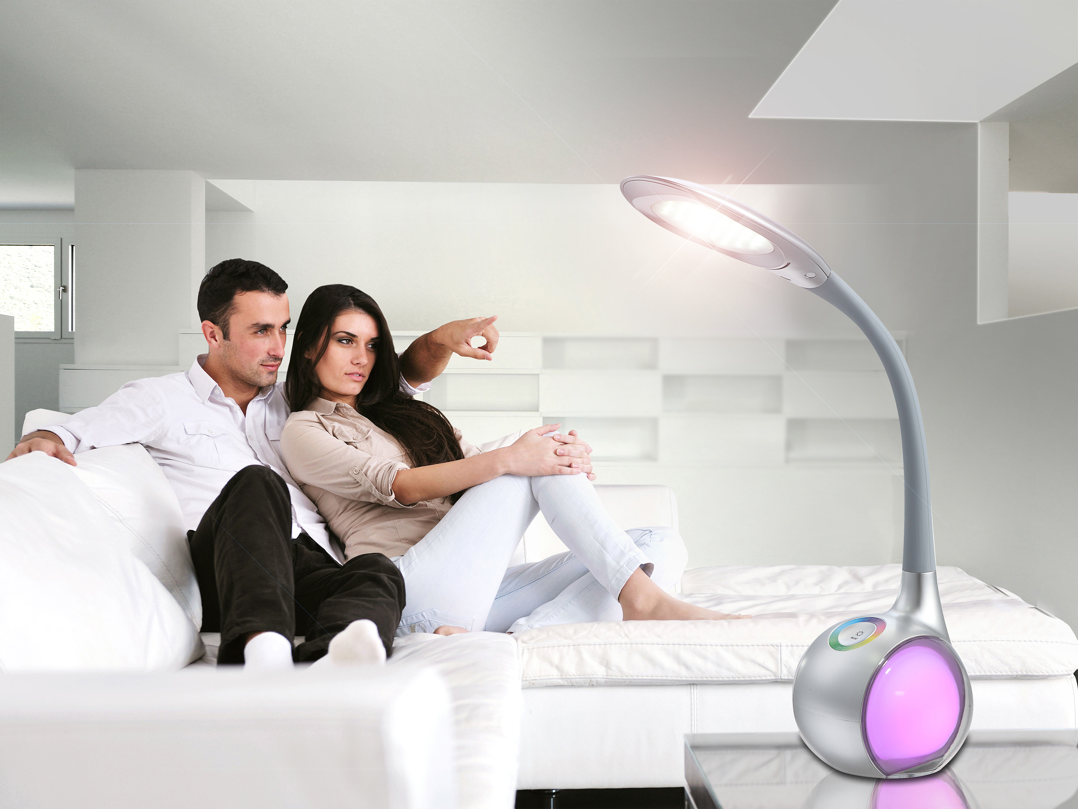 612823_am-2 GLOBO TISCHLEUCHTE 5W 280LM RGB TOUCH DIMMBAR SILBER