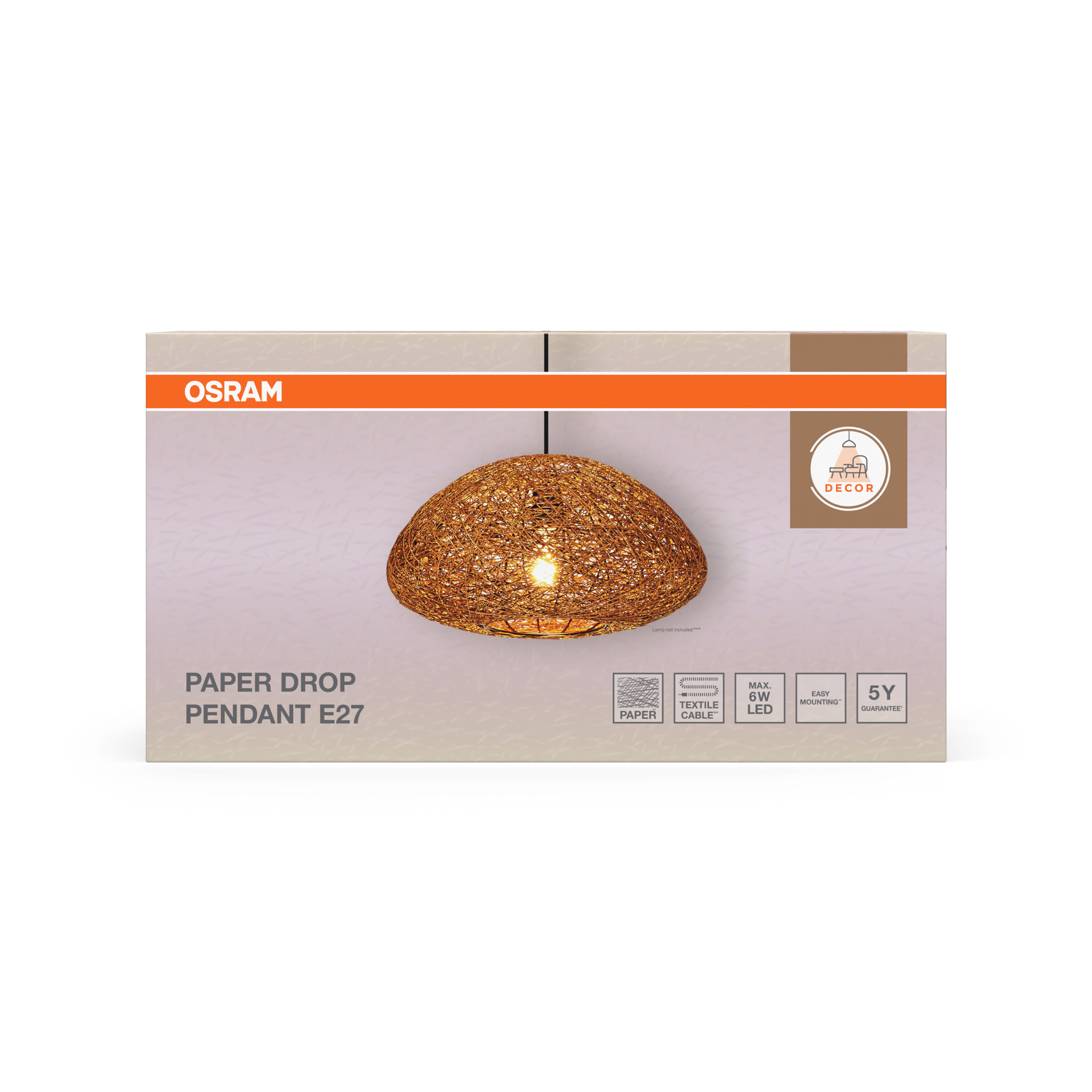Osram Decor Pendelleuchte Pendant, 1xE27, schwarz