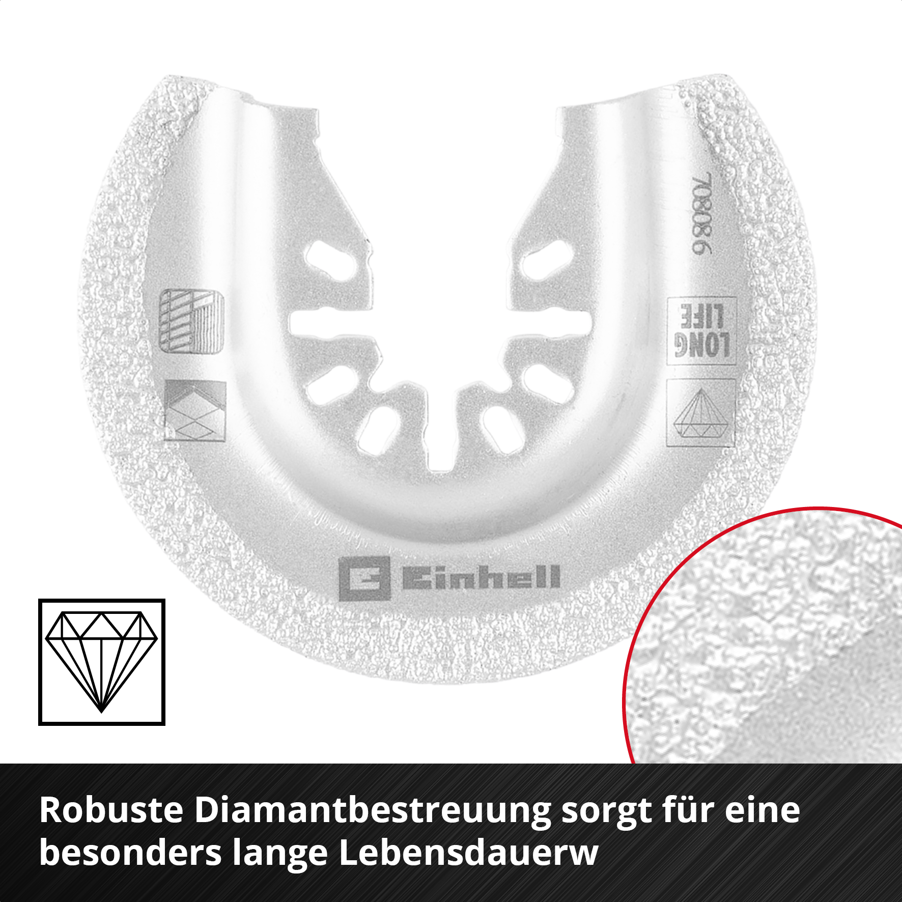 Einhell Diamant-Sägeblatt mit Universalaufnahme, halbrund, Ø 65 x 1,2 mm