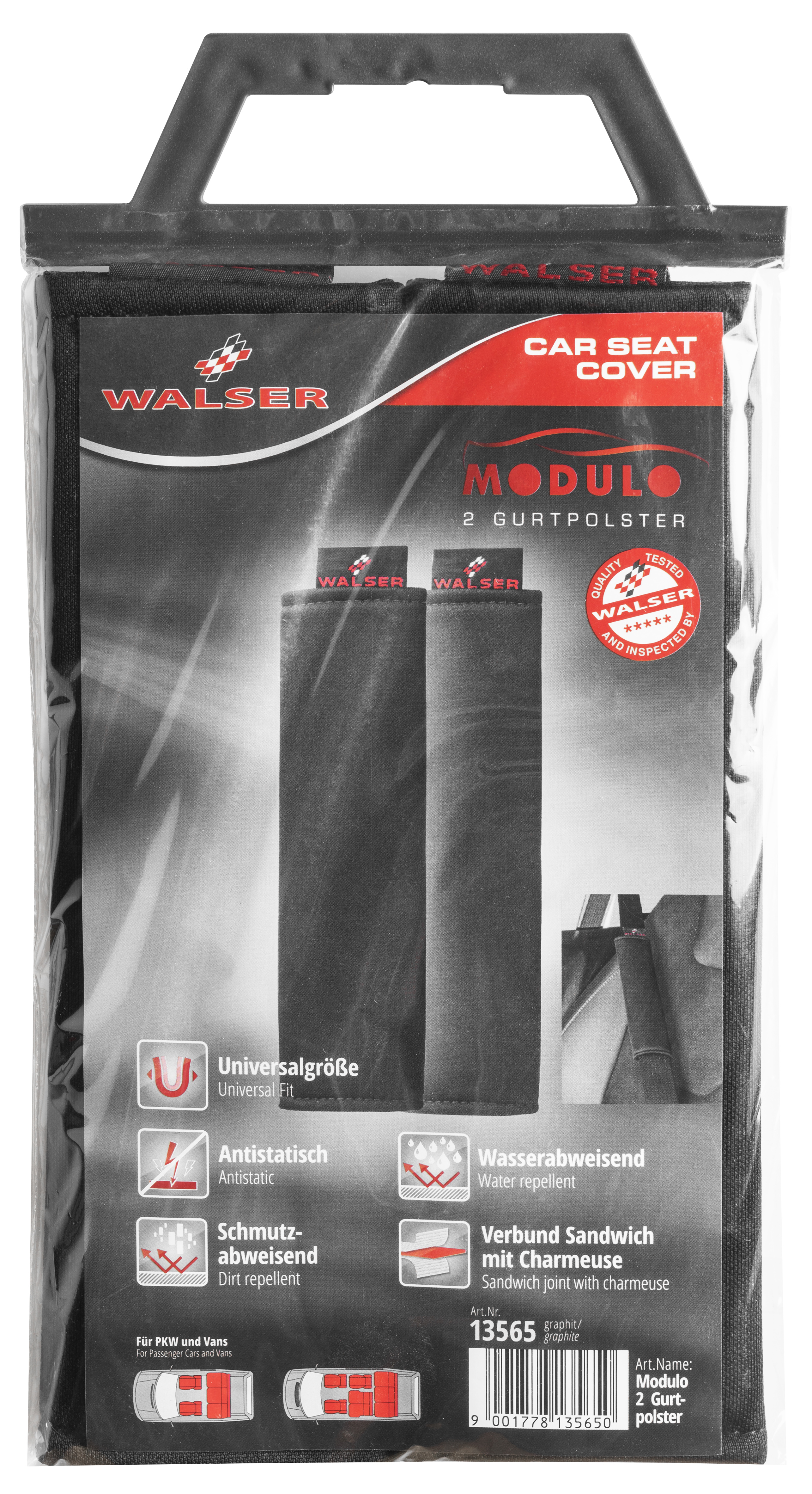 Walser Gurtpolster Modulo graphit, 2 Stück