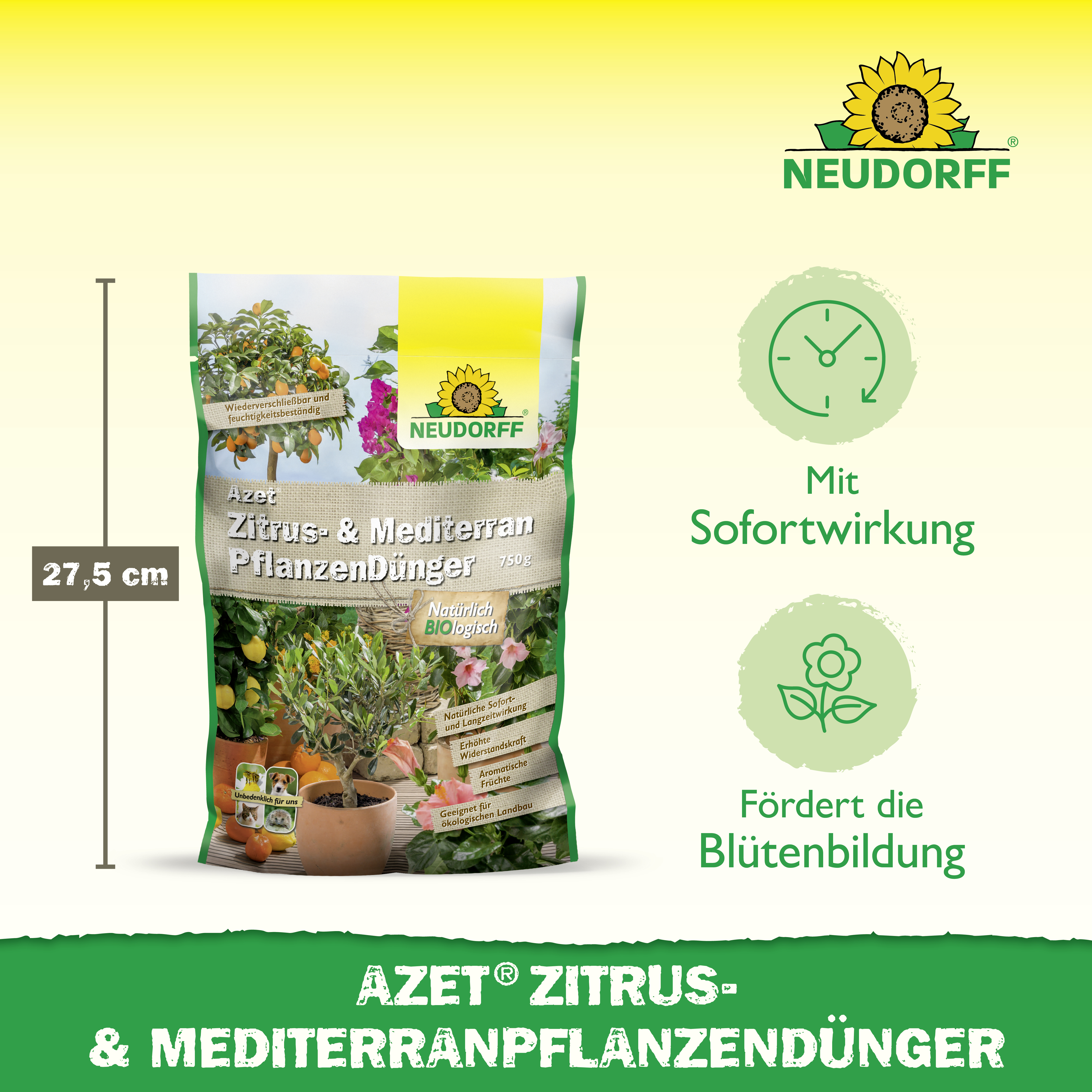 Neudorff Azet Zitrus- & MediterranpflanzenDünger, 750 g