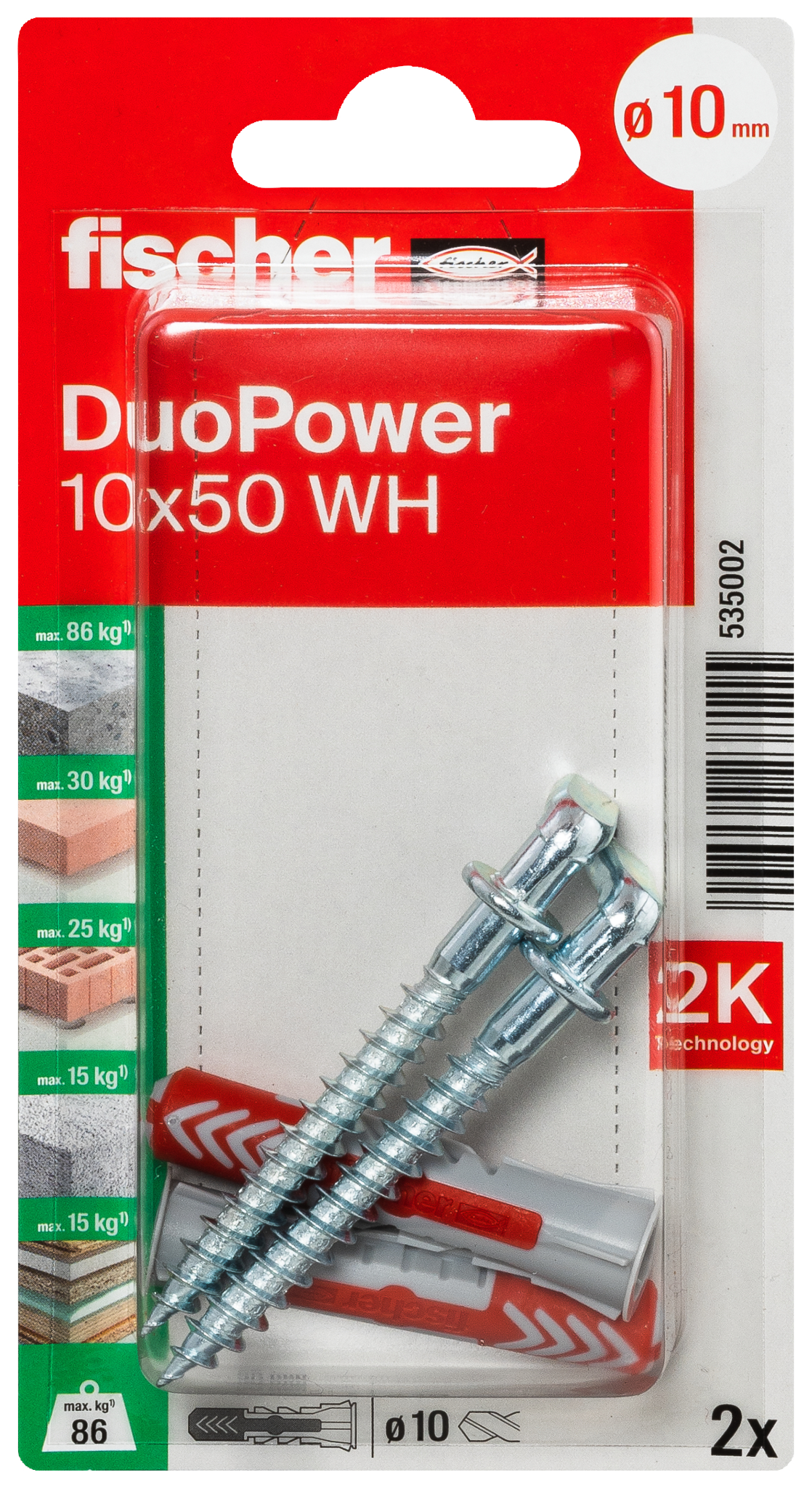 fischer DuoPower Universaldübel 10 x 50 WH K (2)
