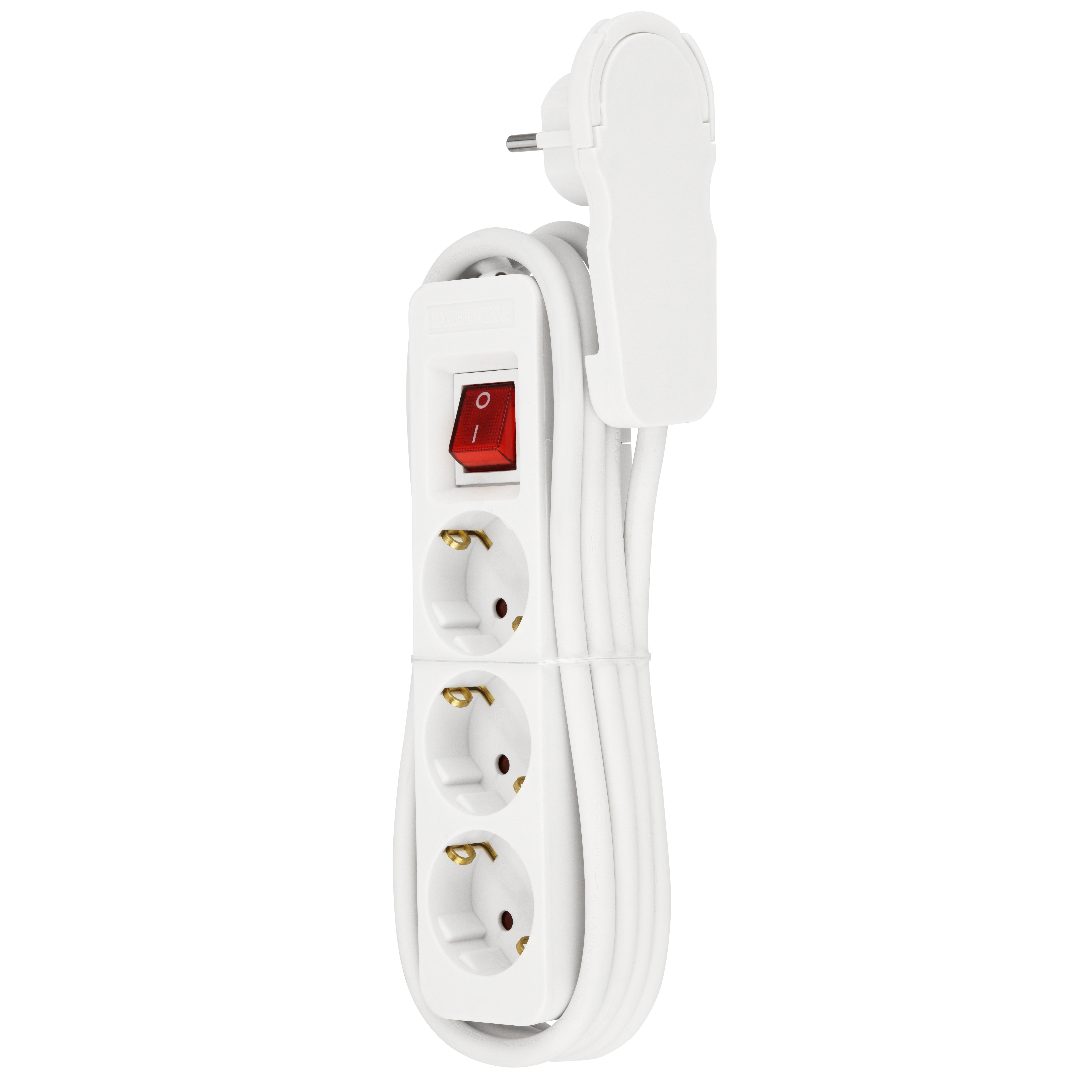 REV Steckdosenleiste Smart 3-fach mit Schalter, 2 m, weiß