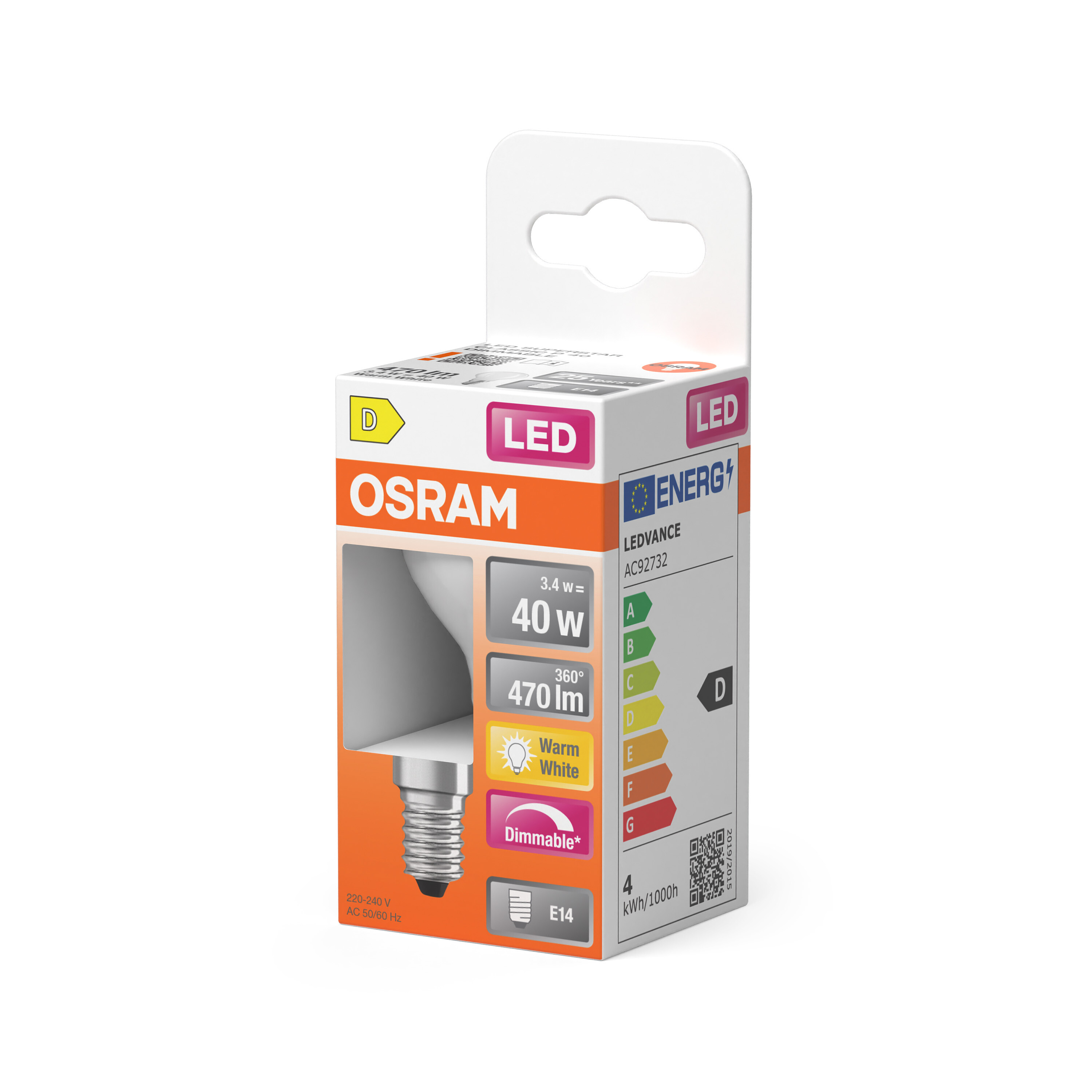 Osram Retrofit Classic LED Lampe dimmbar, E14