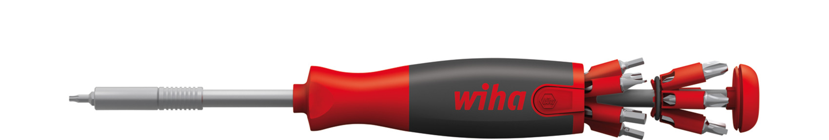 Wiha Schraubendreher mit Bit Magazin LiftUp 26one® gemischt mit 13 Doppelbits