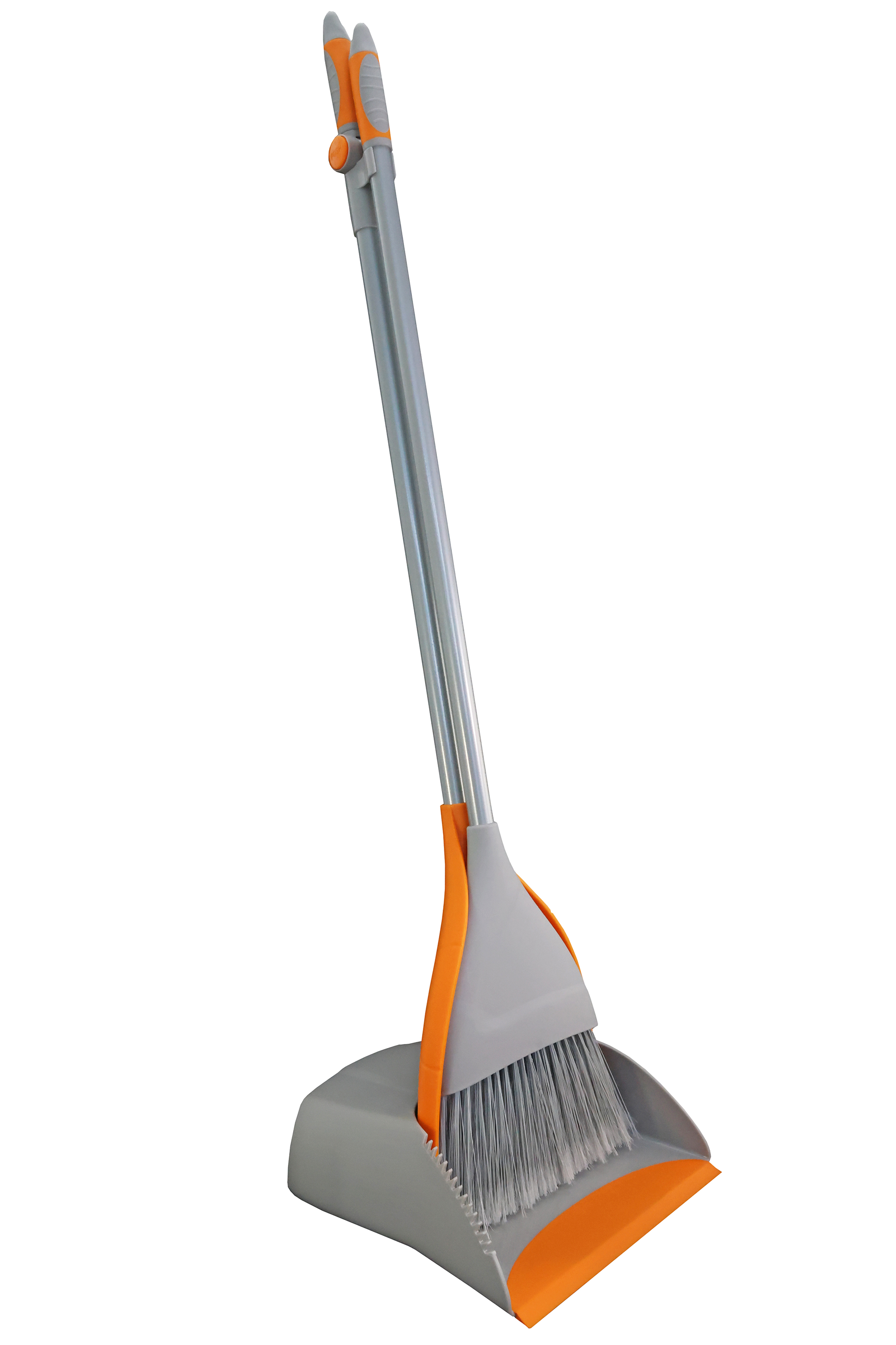 Bürstenmann Ständer-Kehrgarnitur, Kunststoff, Grau-Orange (H 90 x B 25,5 cm)