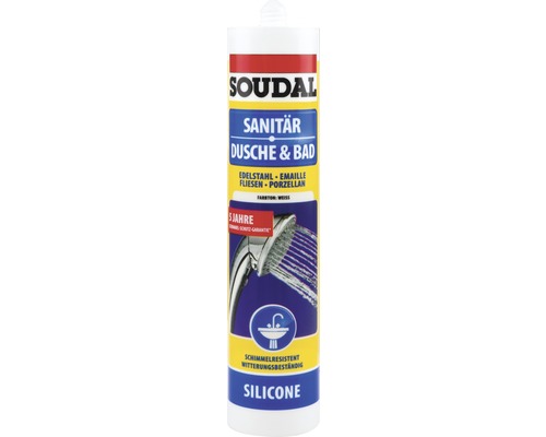 Soudal Dusche & Bad Silikon, weiß, 300 ml Soudal Dusche & Bad Silikon, weiß, 300 ml