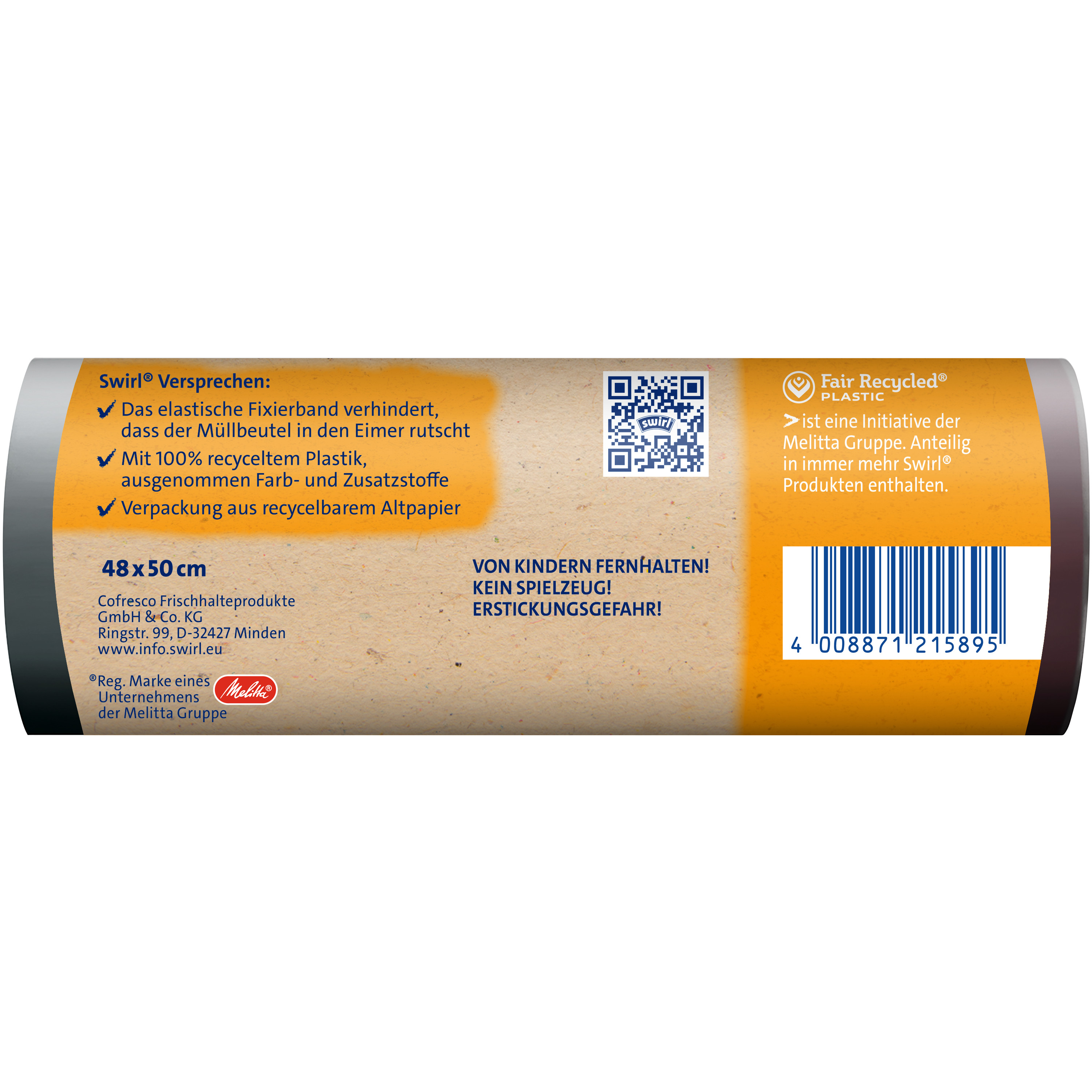 Swirl® Fixierband-Müllbeutel, 20 l Swirl® Fixierband-Müllbeutel, 20 l