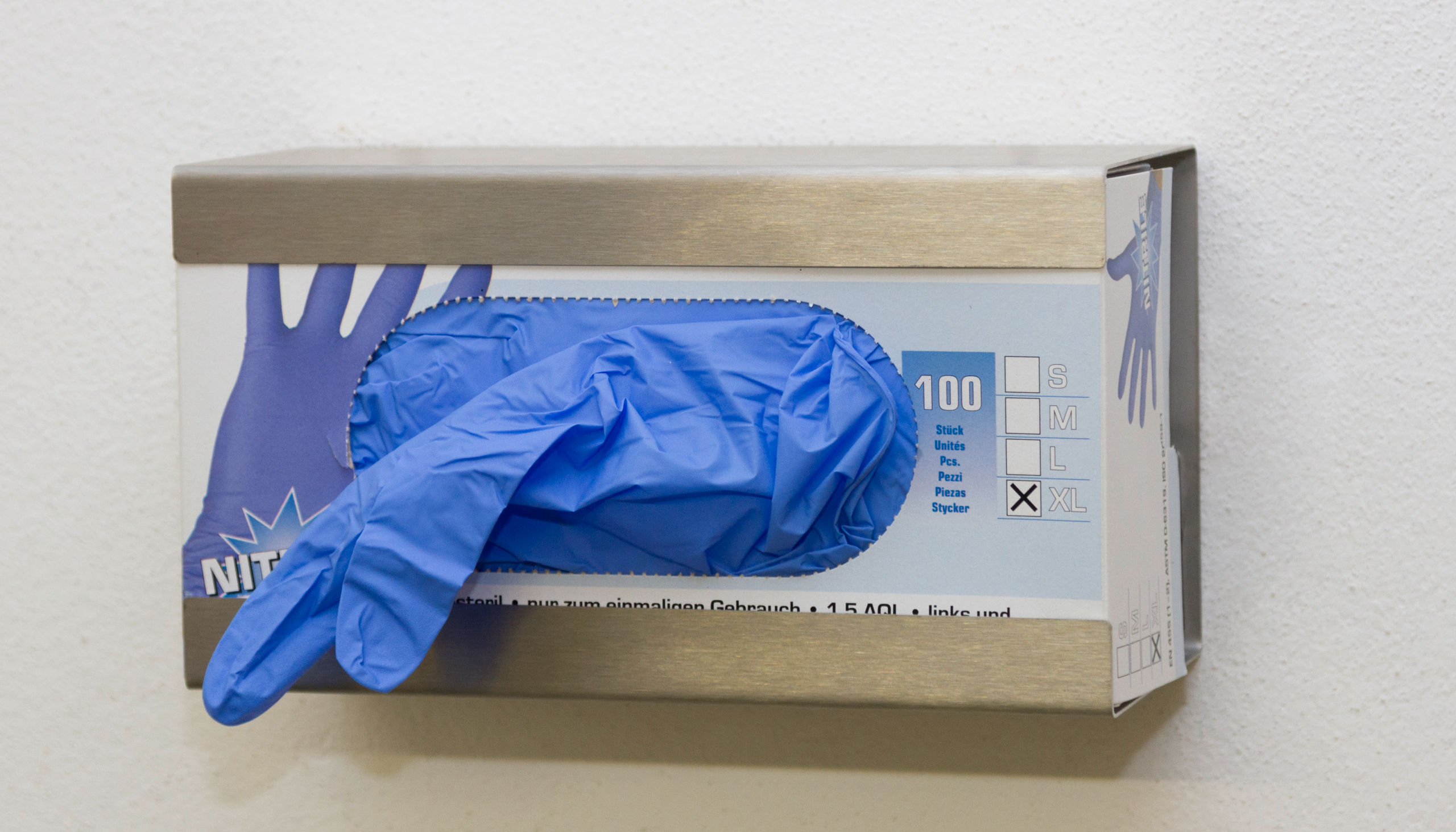 Kerbl Wandhalter für Einmalhandschuhe aus Edelstahl, mit Feder
