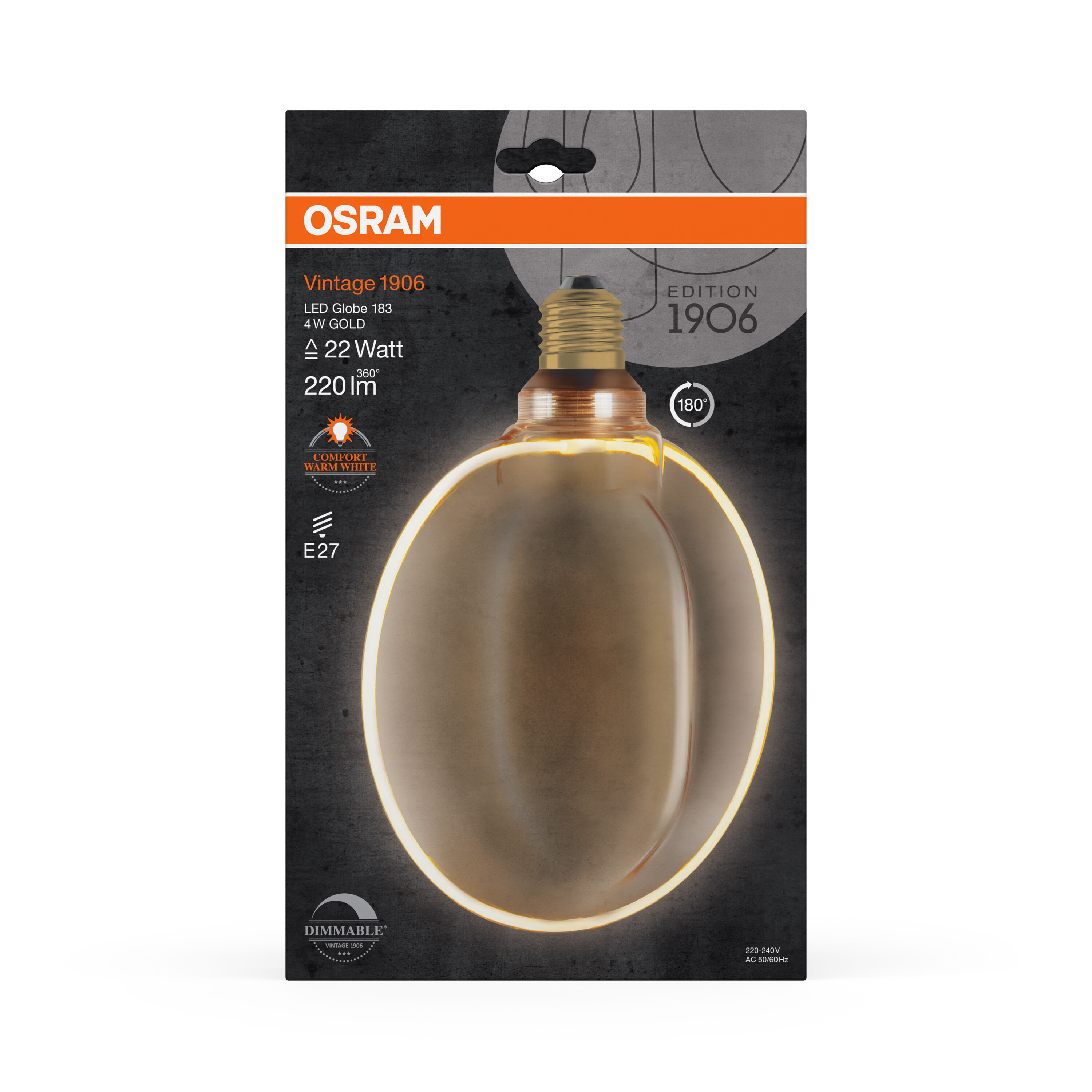 Osram Vintage 1906 LED Lampe O-Form, warmweiß