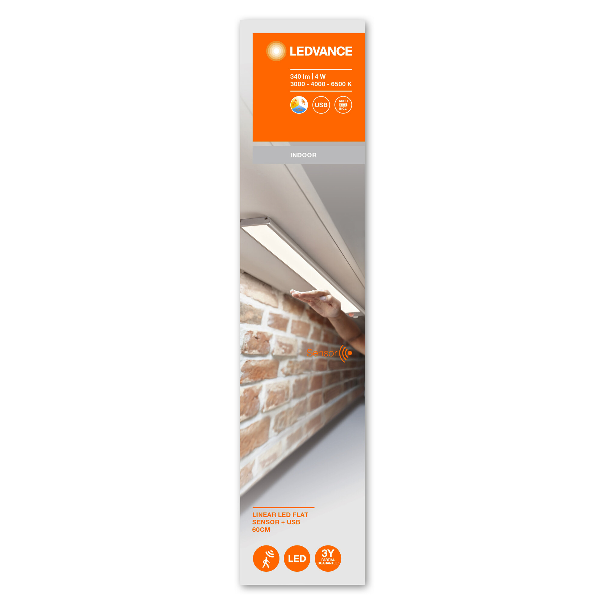 LEDVANCE Unterbauleuchte Linear LED Flat Sensor + USB, 600 mm LEDVANCE Unterbauleuchte Linear LED Flat Sensor + USB, 600 mm