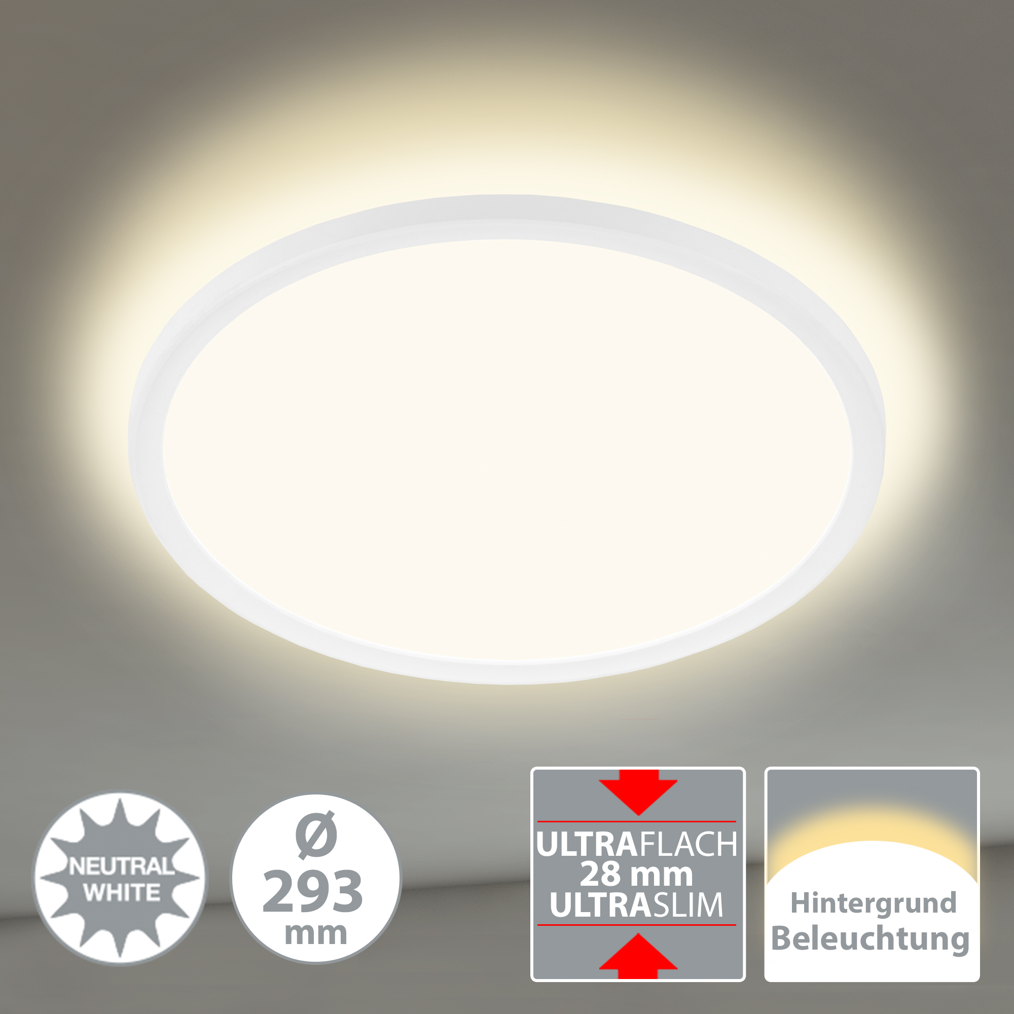 172673-6 Briloner Slim LED Deckenleuchte, 19 cm