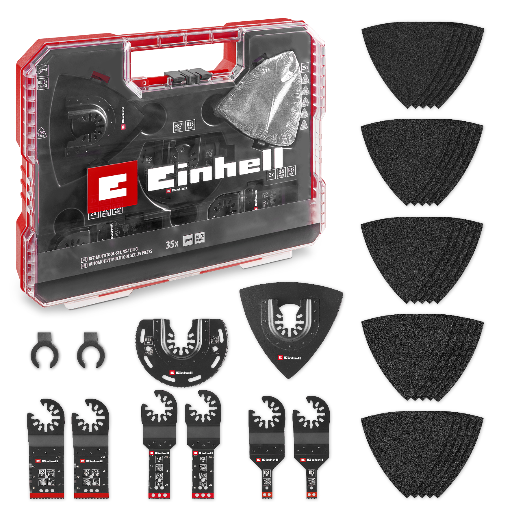 Einhell XL-PLUS-CASE KFZ-Multitool-Set mit Universalaufnahme, 35-tlg. 