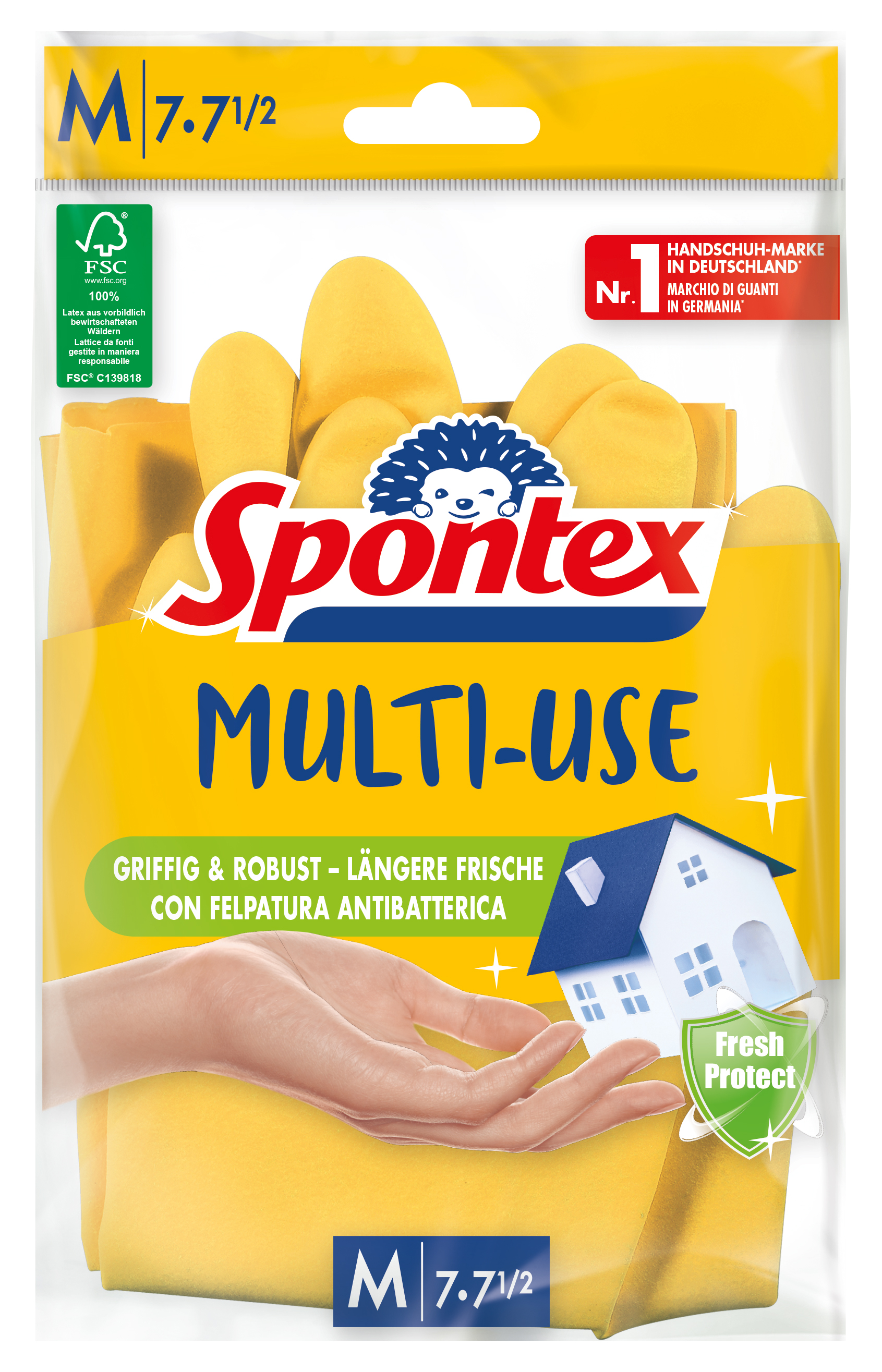 Spontex Multi-Use Haushaltshandschuhe, Größe 7