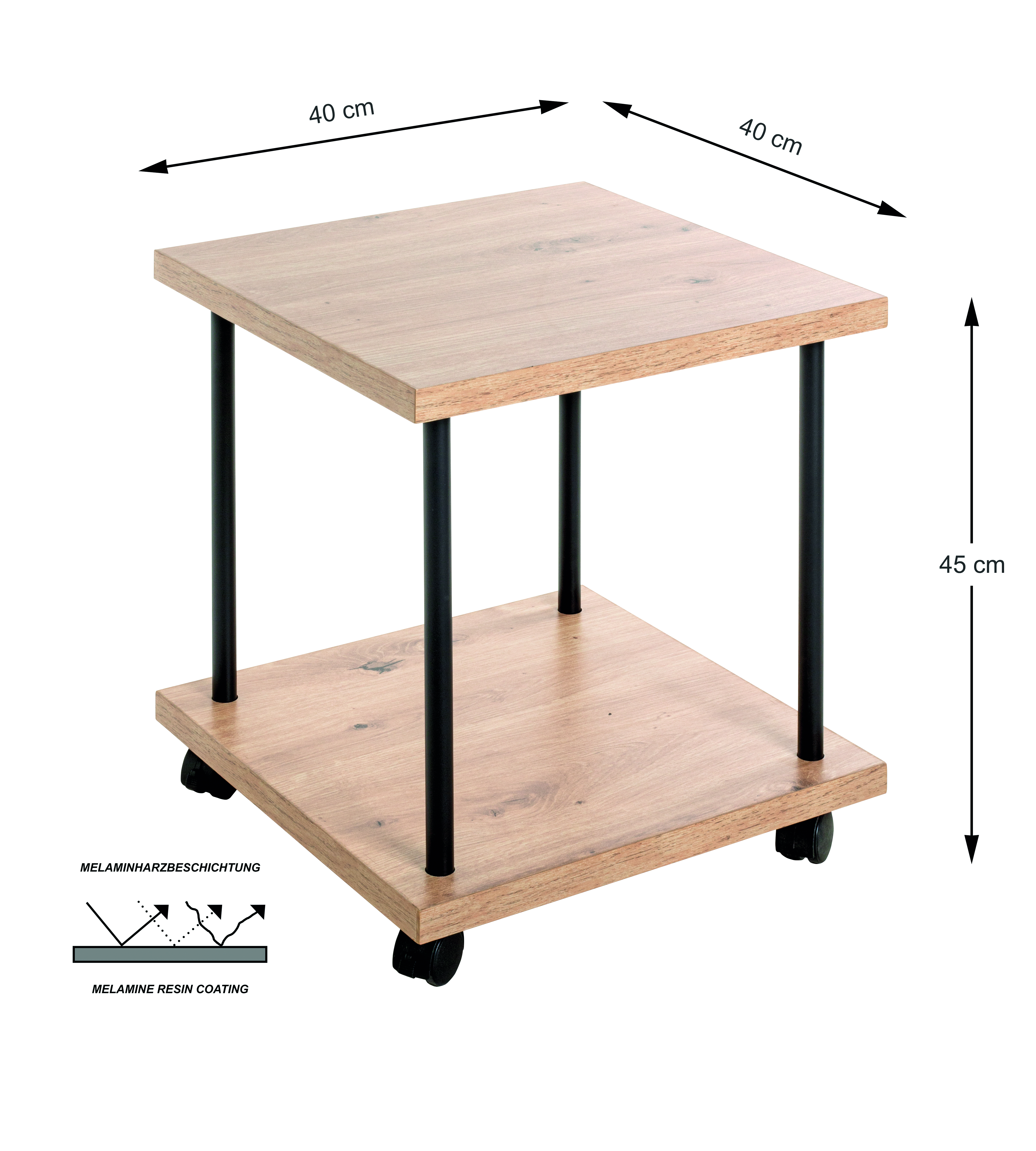 HAKU Beistelltisch auf Rollen "Imola" HAKU Beistelltisch auf Rollen "Imola"