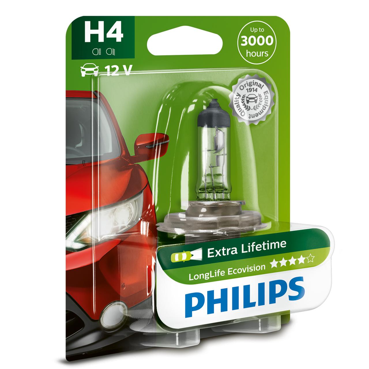 PHILIPS H4 AUTOLAMPE LONG LIFE ECO VISION
