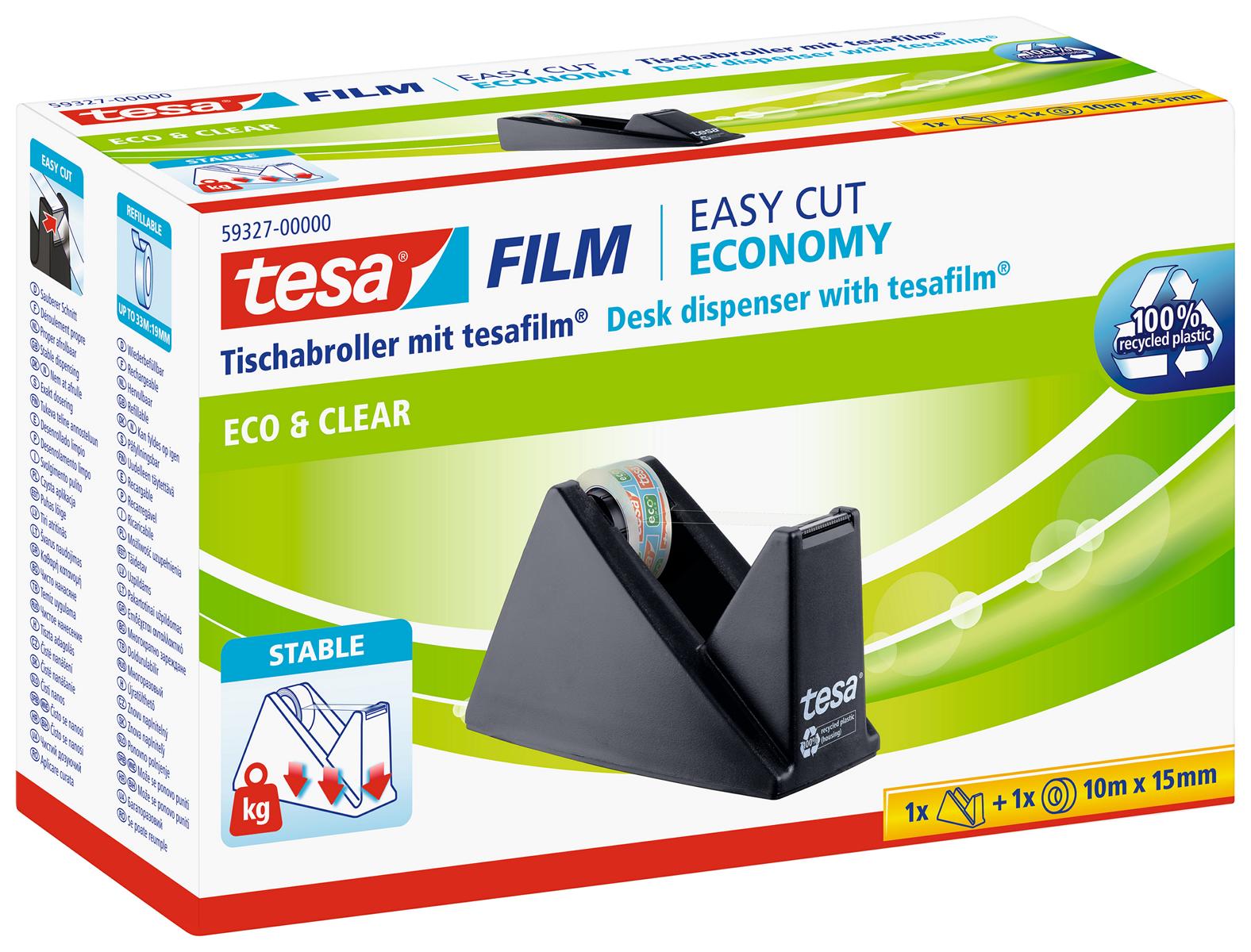 tesafilm_Easy_Cut_Economy_593270000001_LI400_left_pa tesa Tischabroller mit tesafilm eco & clear, 10 m x 15 mm