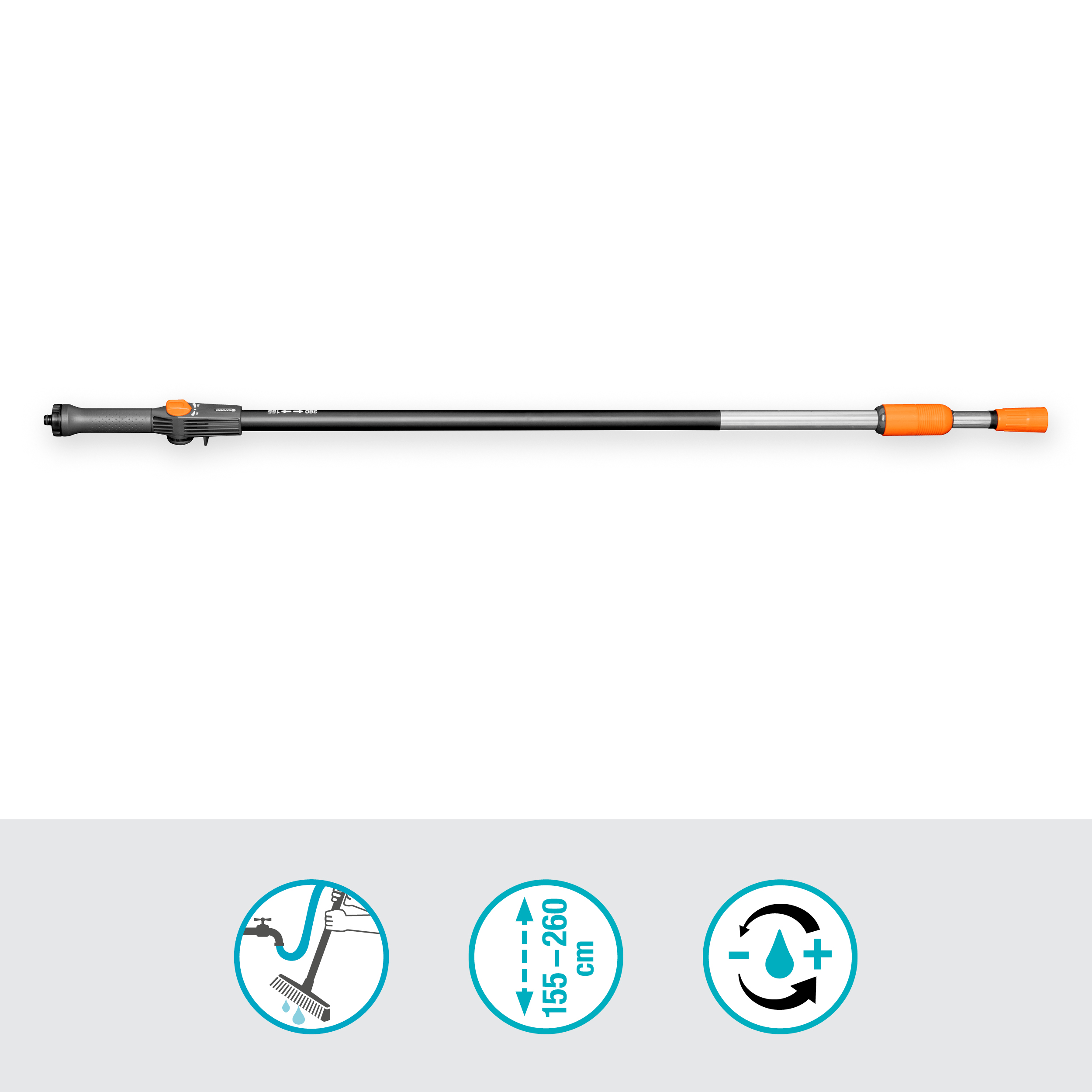 Gardena Cleansystem Teleskop-Stiel M-XL, 155 - 260 cm Gardena Cleansystem Teleskop-Stiel M-XL, 155 - 260 cm