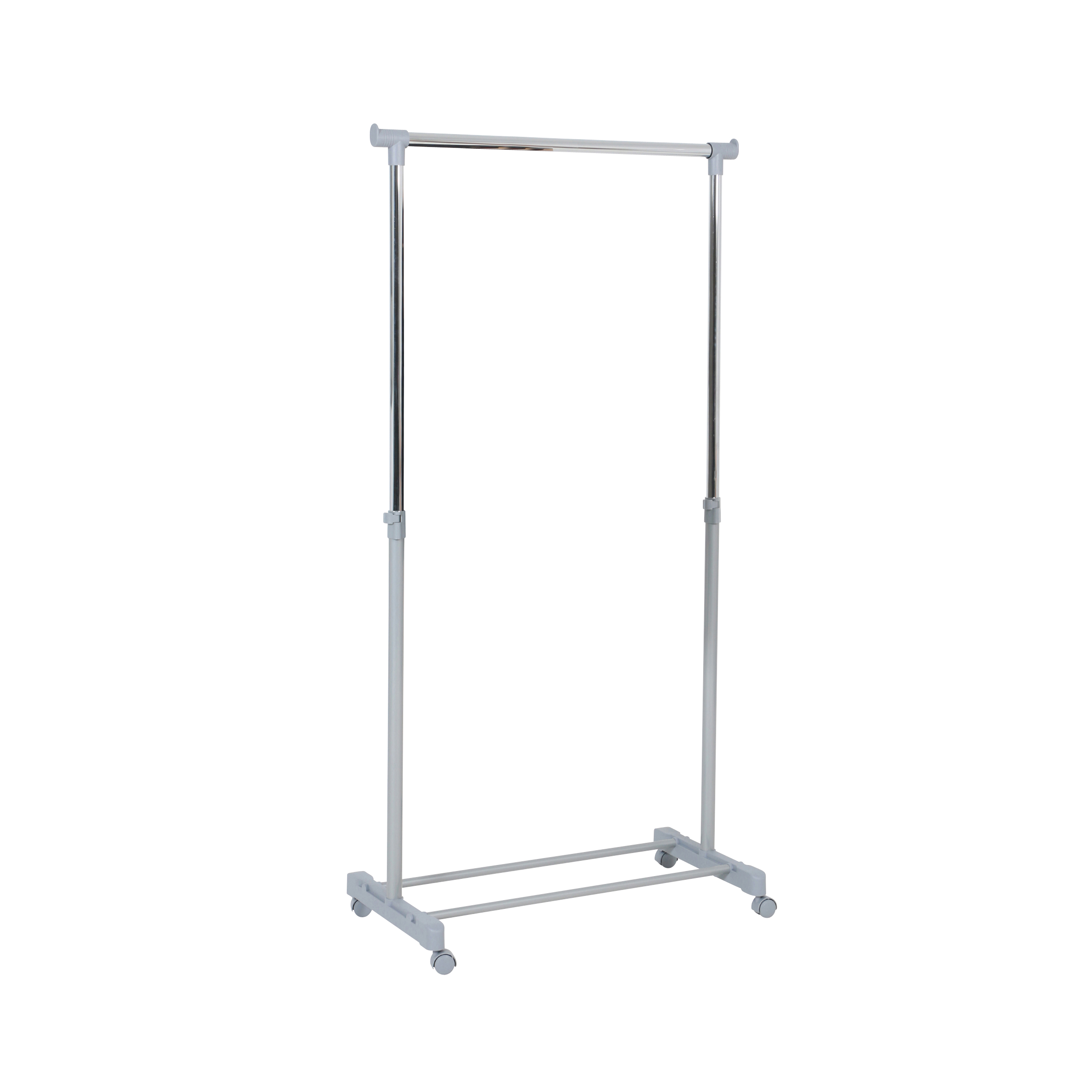 160249-3 Testrut Axentia Rollgarderobe, verchromt/grau