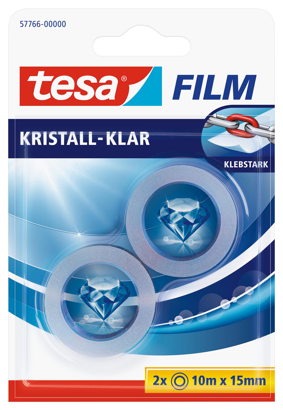 tesafilm_Crystal_Clear_577660000014_LI400_front_pa tesa kristall-klar tesafilm, 2 Rollen, Blister