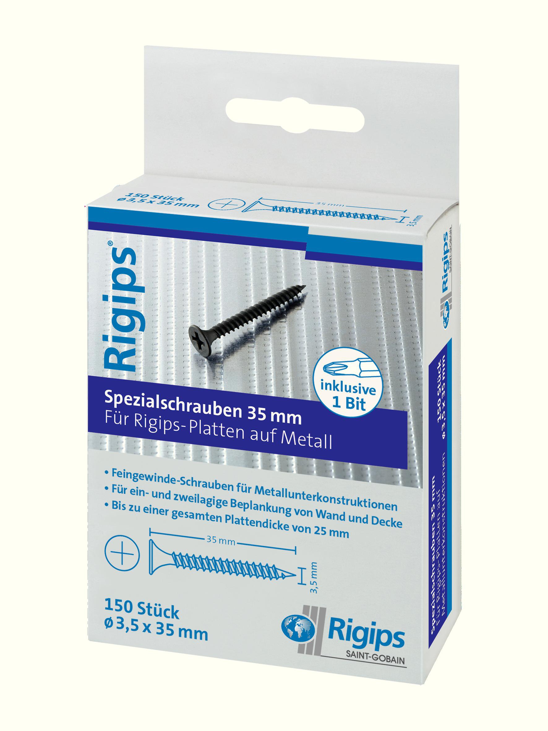 246675-Rigips-Feingewindeschrauben-f-r-Metall-35-mm-150-St Rigips Spezialschrauben, 3,5 x 35 mm
