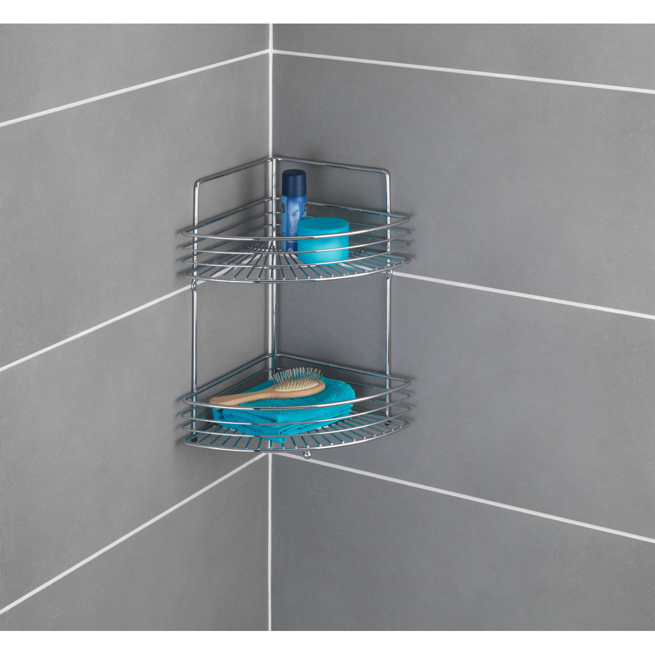 422864-Bad-Eckwandablage-Milano-2-Etagen_AMBI_01 WENKO ECKWANDABLAGE MILANO 2ETAGEN 22X31X37C