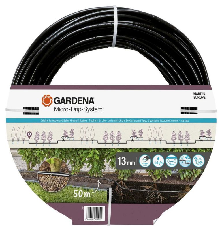 Gardena Micro-Drip-System Tropfrohr 1,6 l/h, ober- und unterirdische Verlegung (50 m) Gardena Micro-Drip-System Tropfrohr 1,6 l/h, ober- und unterirdische Verlegung (50 m)