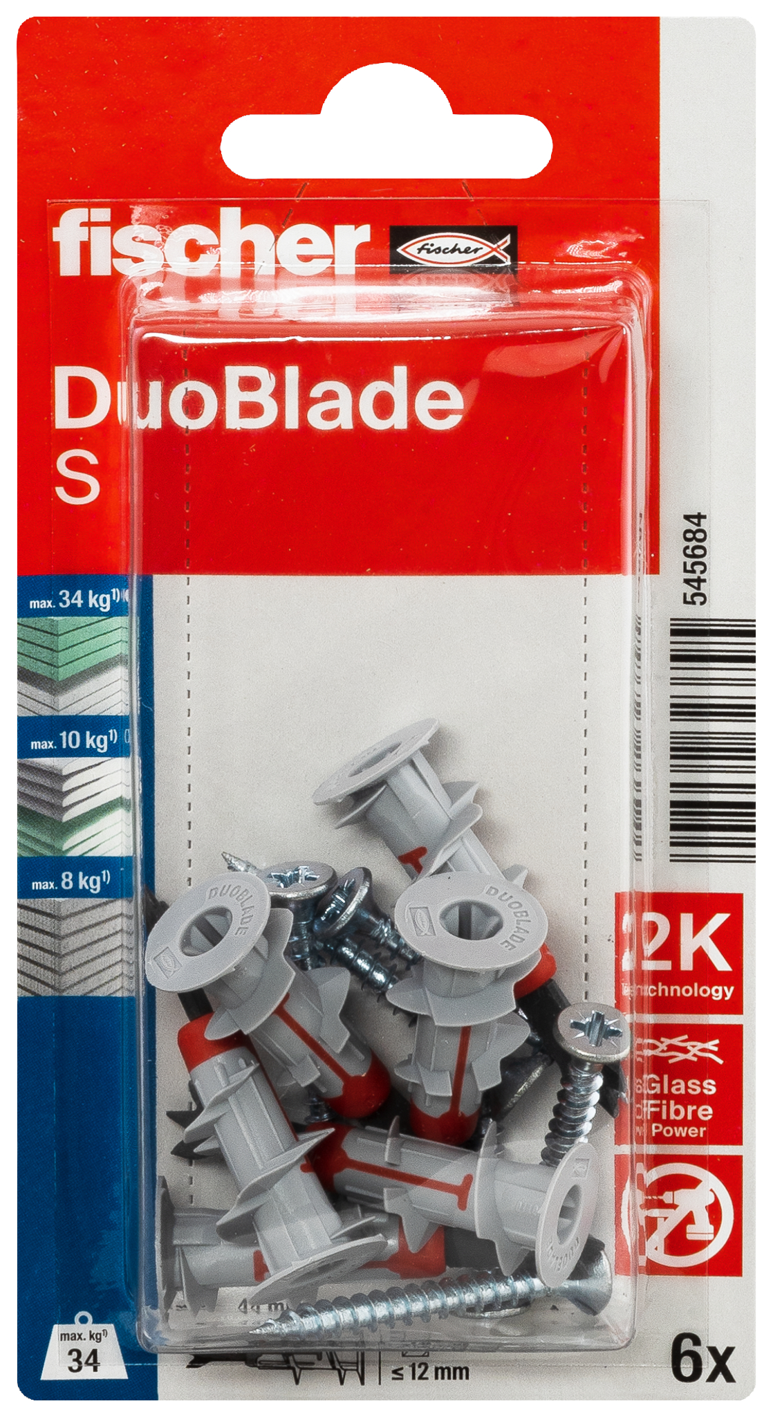 fischer DuoBlade Gipskartondübel S K (6) fischer DuoBlade Gipskartondübel S K (6)