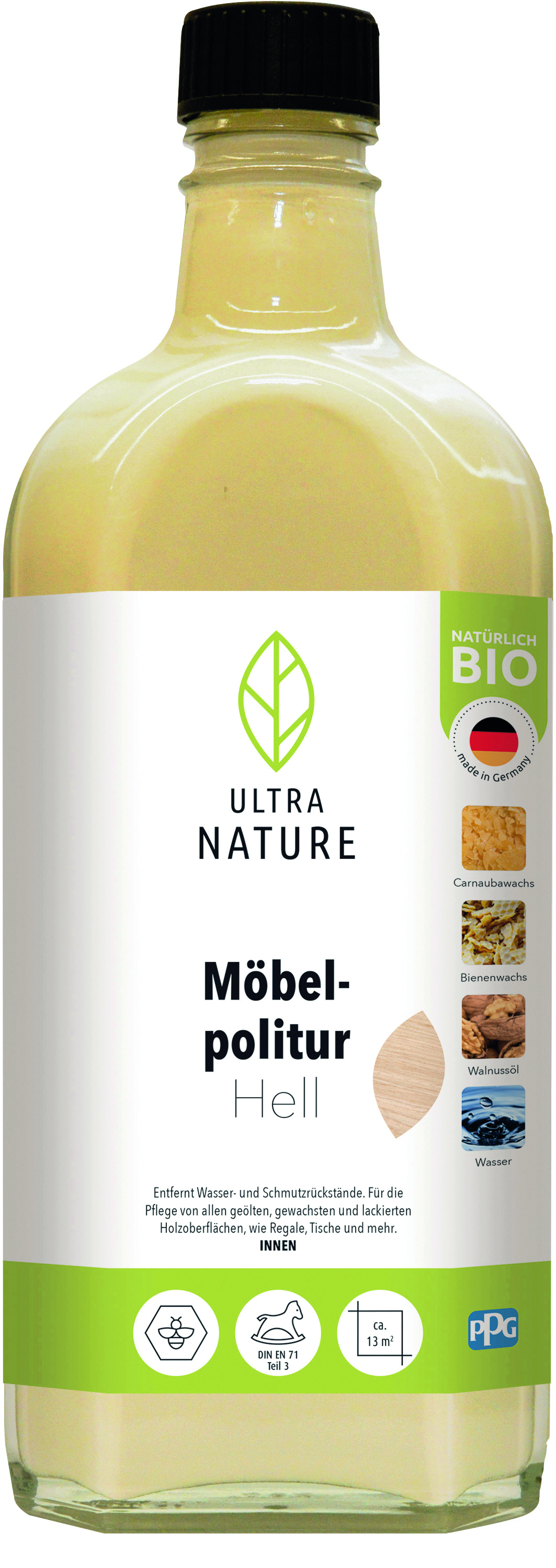 Ultra Nature Möbelpolitur Hell, 0,25 l Ultra Nature Möbelpolitur Hell, 0,25 l