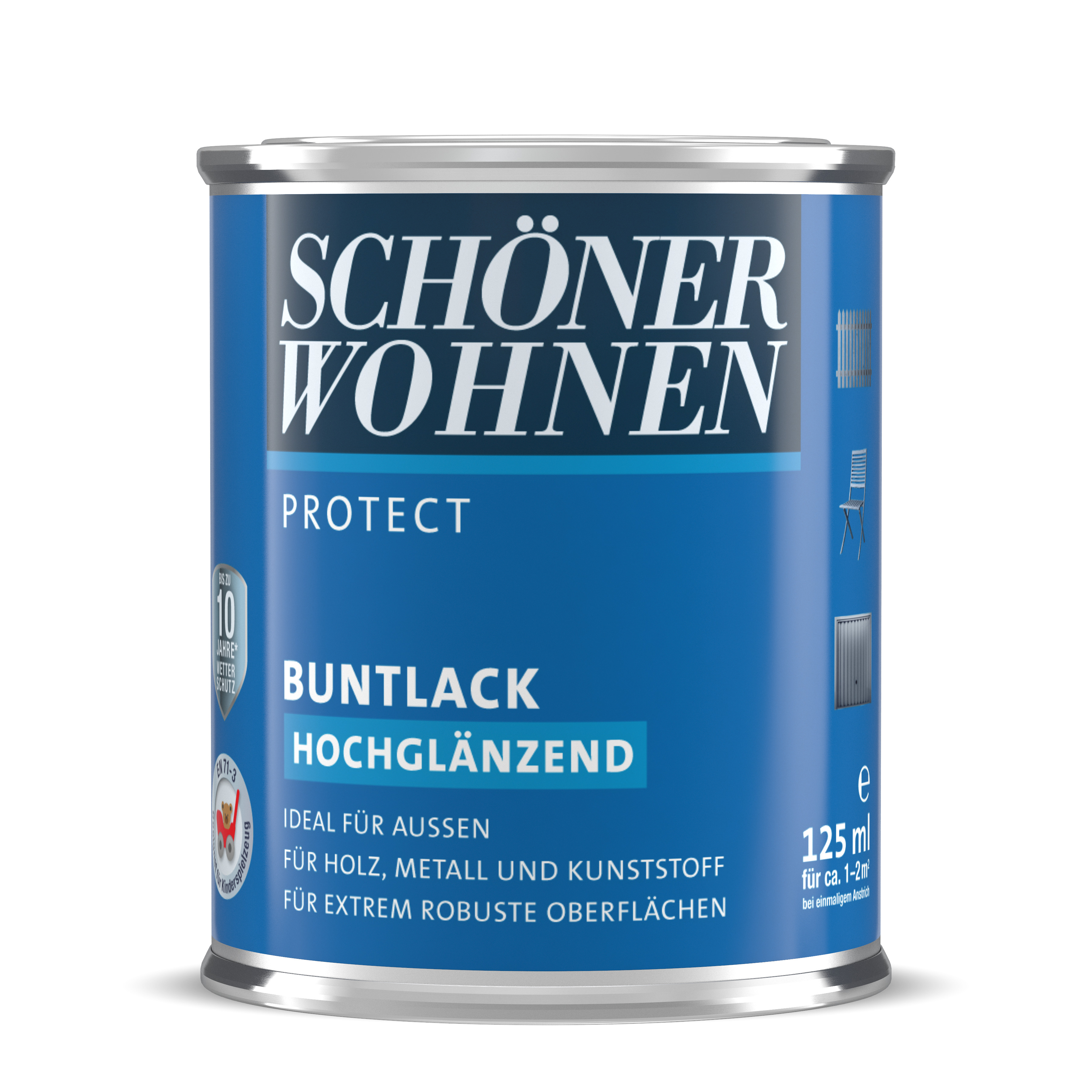 Schöner Wohnen Protect Buntlack, hochglänzend, reinweiß