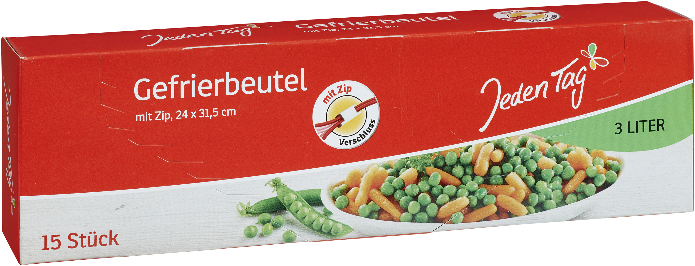 JEDEN TAG  ZIP-GEFRIERBEUTEL 3L 15ST