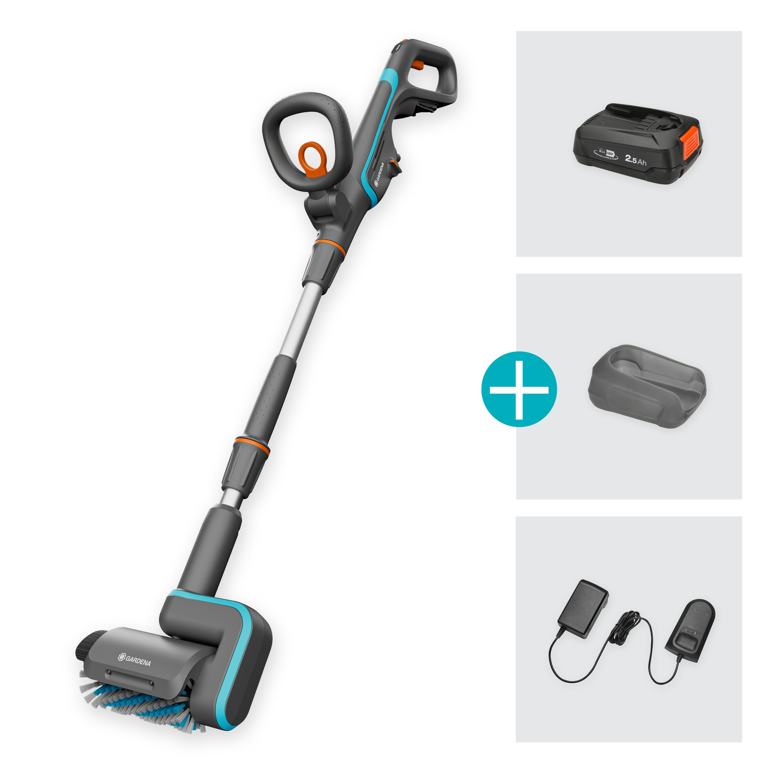 Gardena Akku-Multi-Reiniger AquaBrush Patio 03/18V P4A Ready-To-Use Set Gardena Akku-Multi-Reiniger AquaBrush Patio 03/18V P4A Ready-To-Use Set