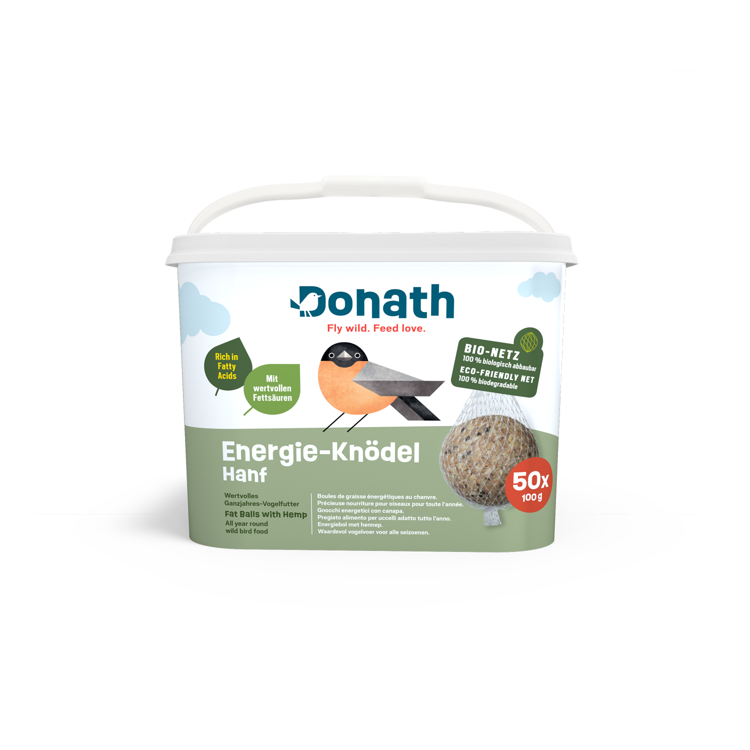 Donath Energie-Knödel -Hanf- Im Bio-Netz, 50 x 100 g Donath Energie-Knödel -Hanf- Im Bio-Netz, 50 x 100 g
