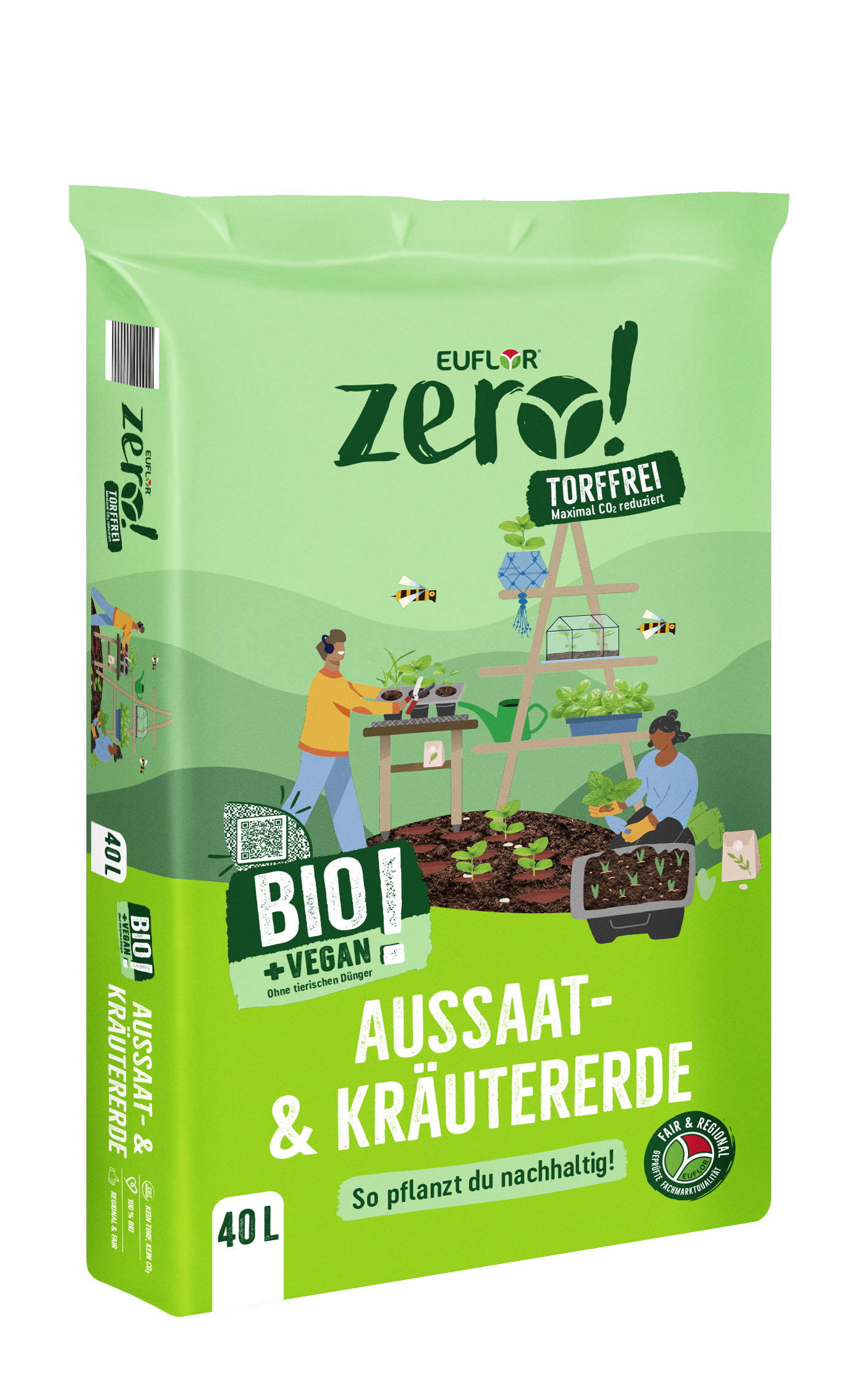 4008089017311_Zero_40L_Aussaat-und-Kr-utererde-3D-gek Euflor zero! Bio Aussaat- & Kräutererde, 40 L