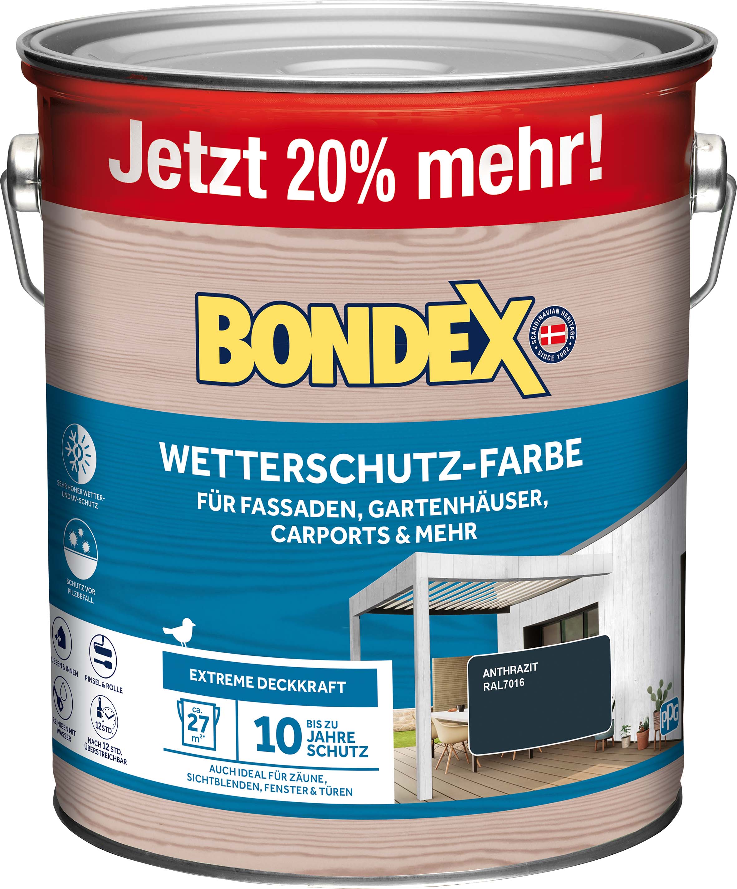 Bondex Wetterschutz-Farbe, anthrazit 3L