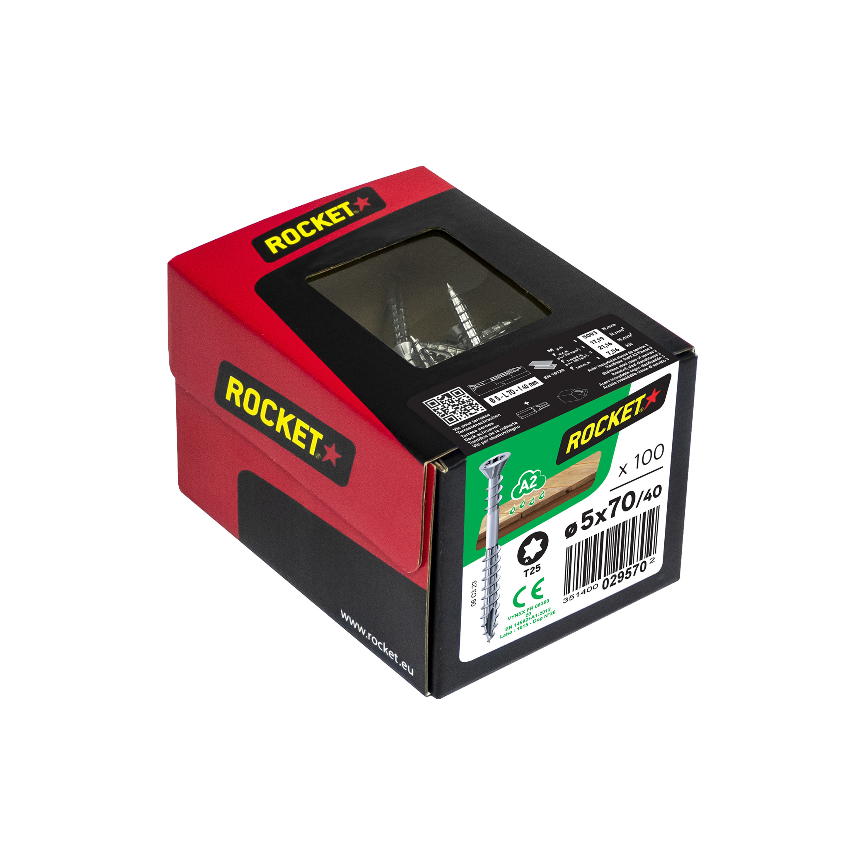 Rocket Terrasse 5,0 x 70 A2 T25 Rocket Terrasse 5,0 x 70 A2 T25