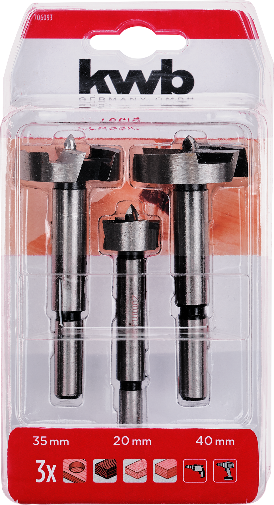 Kwb Forstnerbohrersatz, 3-tlg. Kwb Forstnerbohrersatz, 3-tlg.