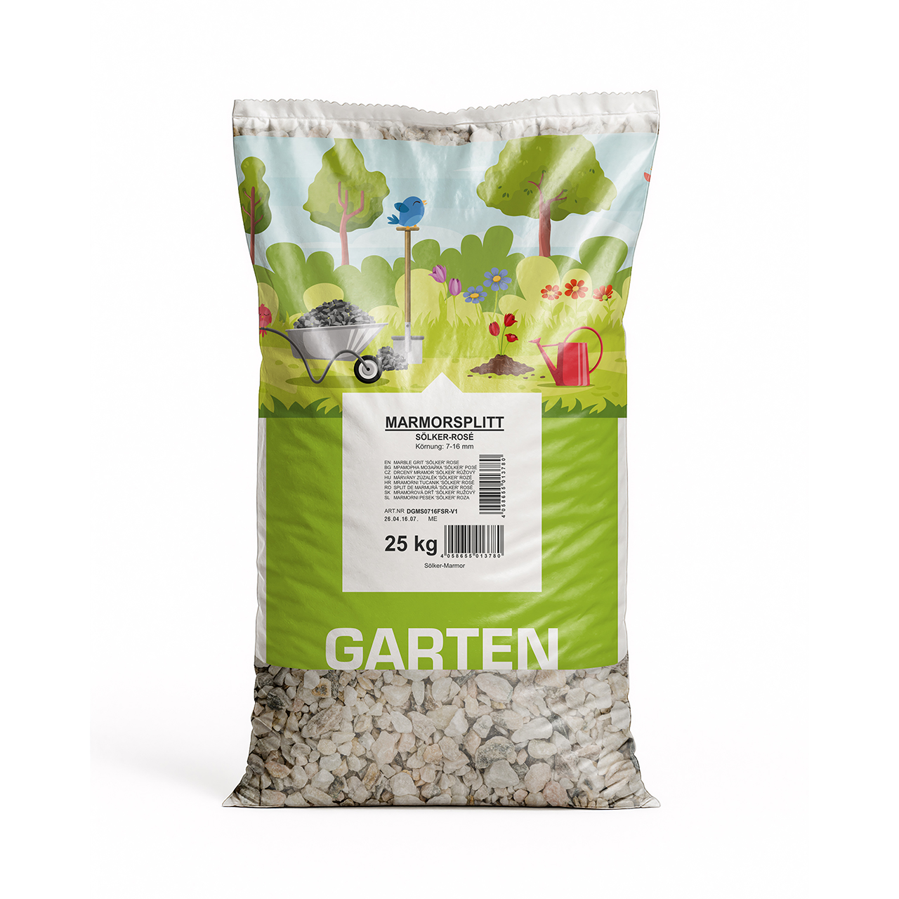 Min2C Marmorsplitt 7-16, sölker-rosé, 25 kg