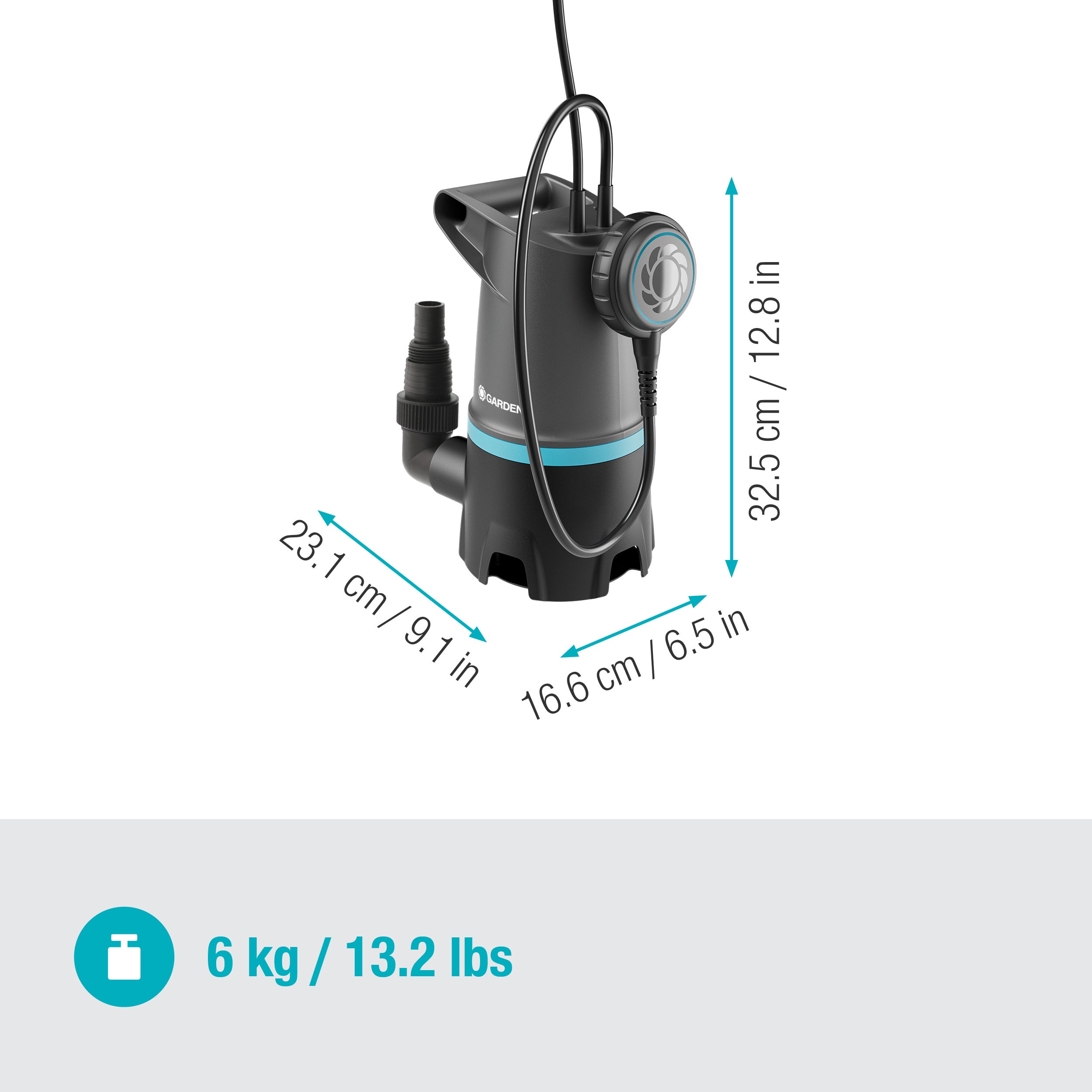 Gardena Schmutzwasser-Tauchpumpe 20000 BASIC