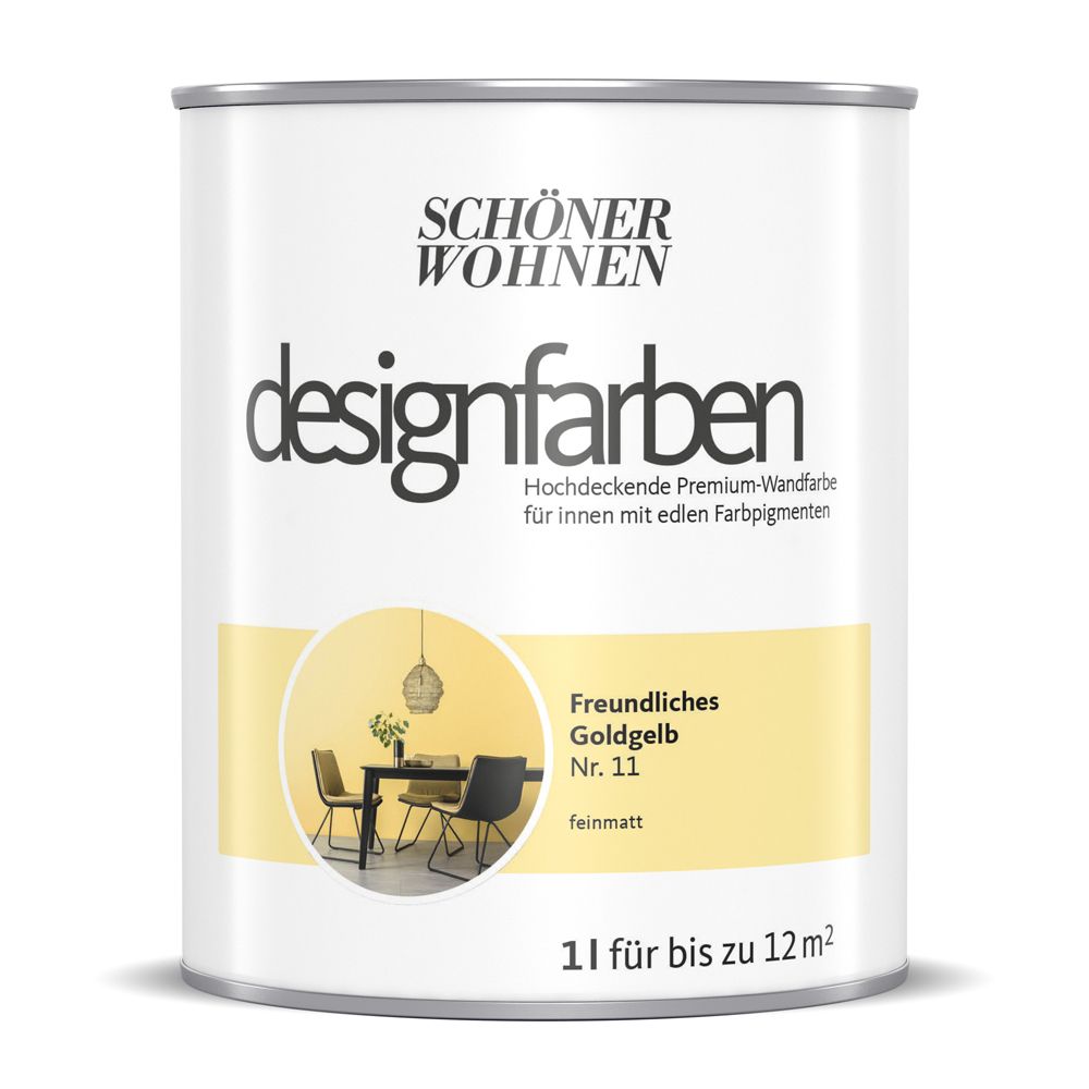 Schöner Wohnen Designfarbe, freundliches goldgelb, 1L