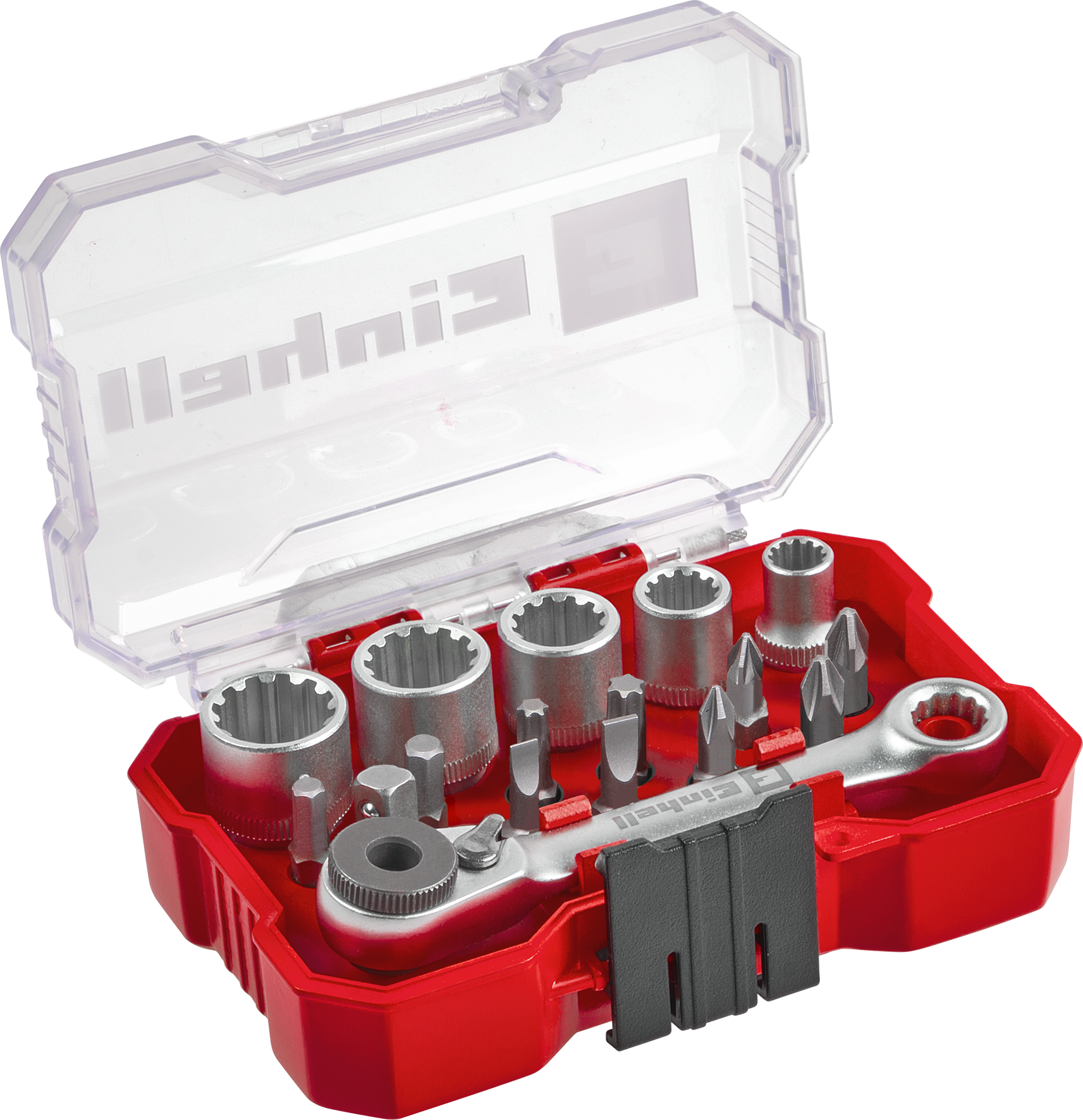 Einhell Bit- und Stecknuss-Set aus S2-Stahl mit Gürtelclip, XS-CASE, 17-tlg. Einhell Bit- und Stecknuss-Set aus S2-Stahl mit Gürtelclip, XS-CASE, 17-tlg.