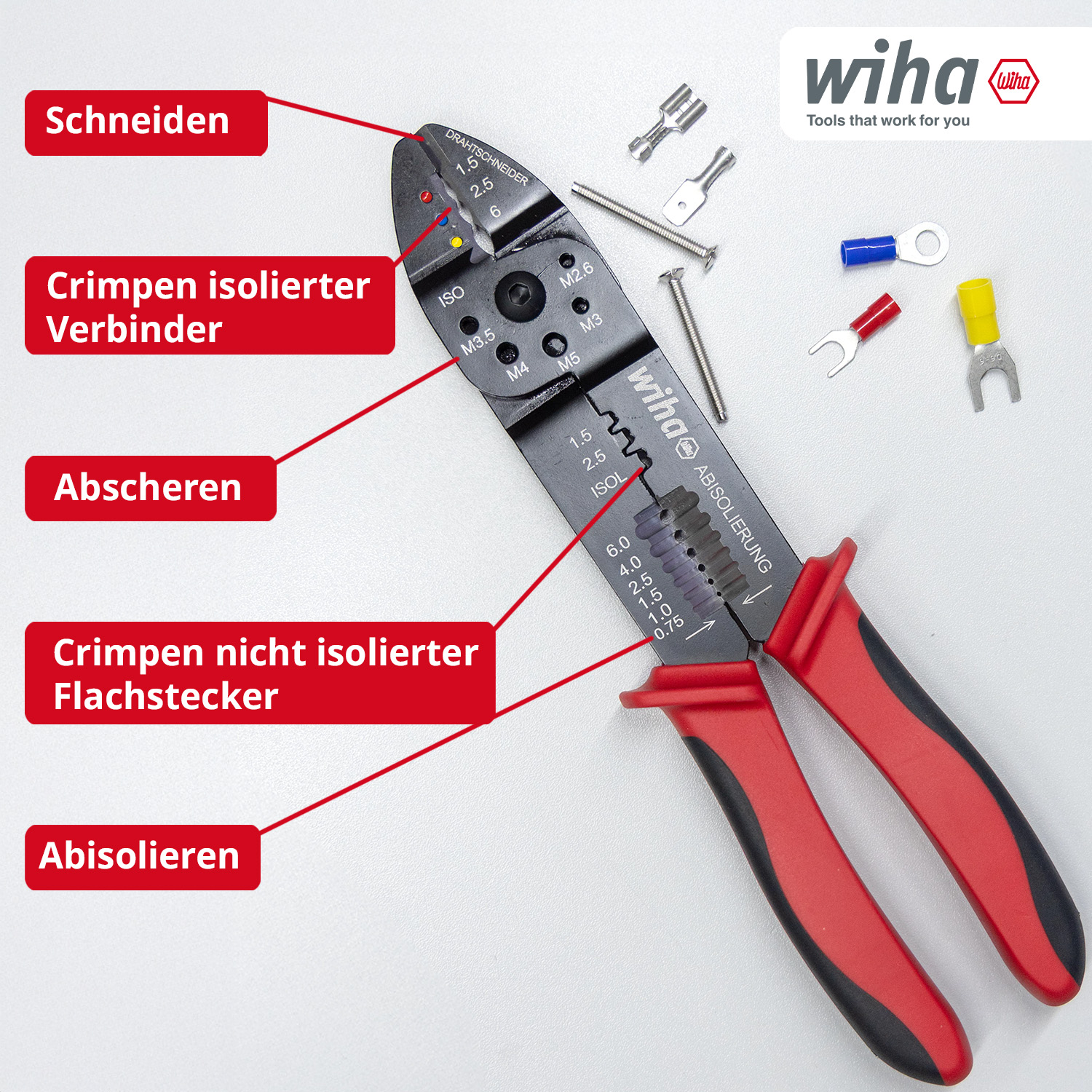Wiha 5in1-Crimpzange, 200 mm