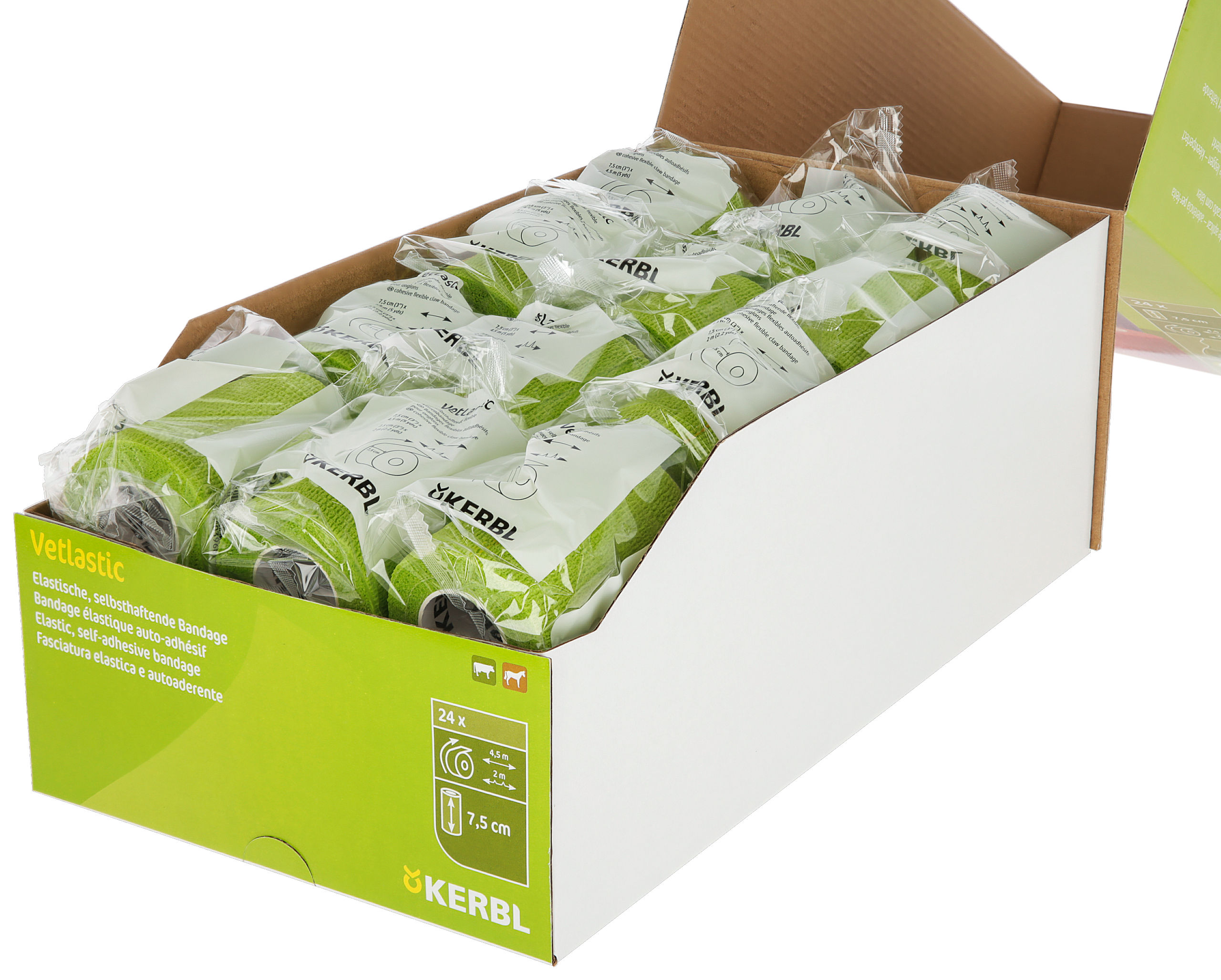 Kerbl VetLastic selbsthaft. Bandage, hellgrün 7,5 cm