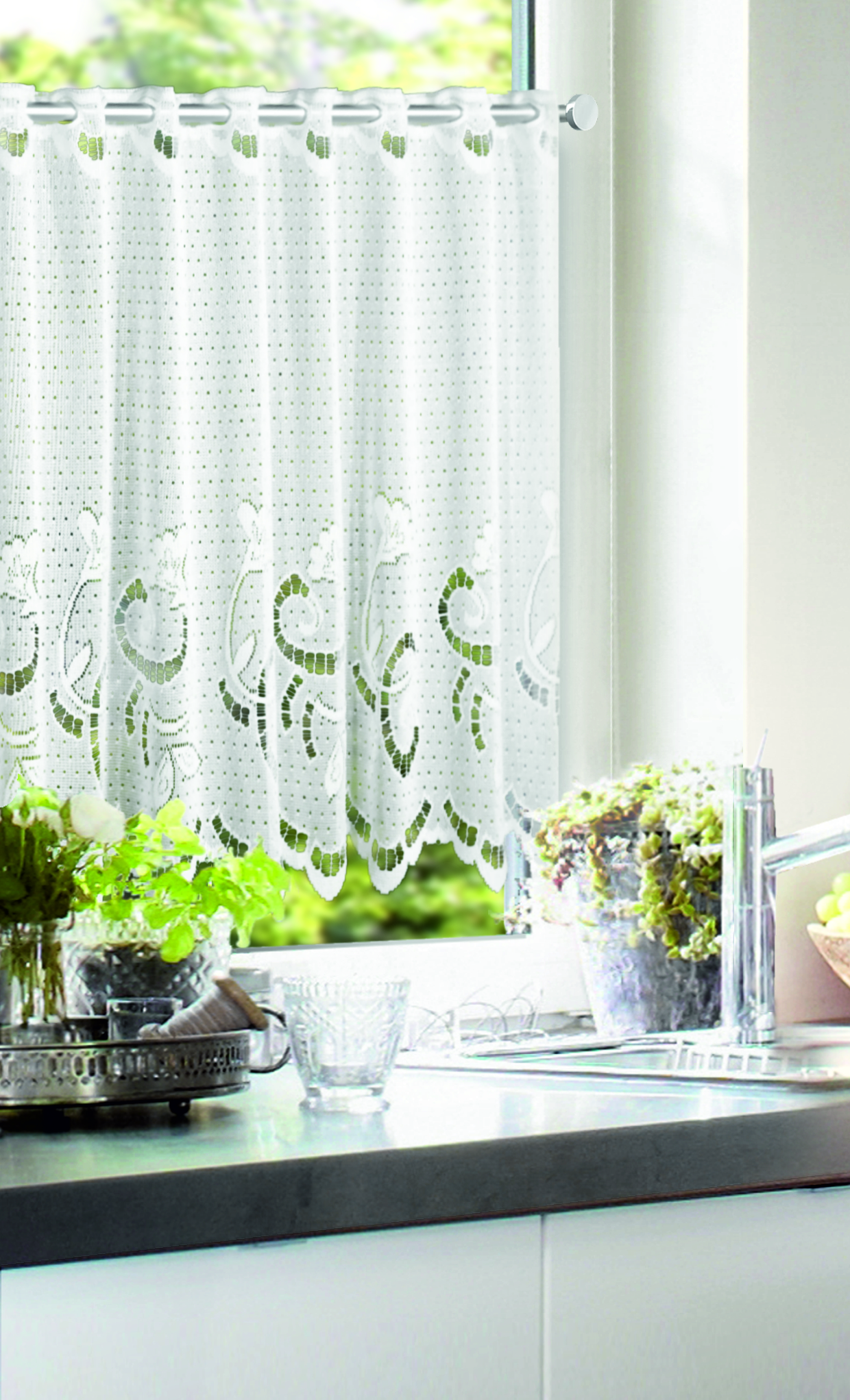 CAFEHAUSGARDINE BATIST OPTIK WEIß 50x160 CM
