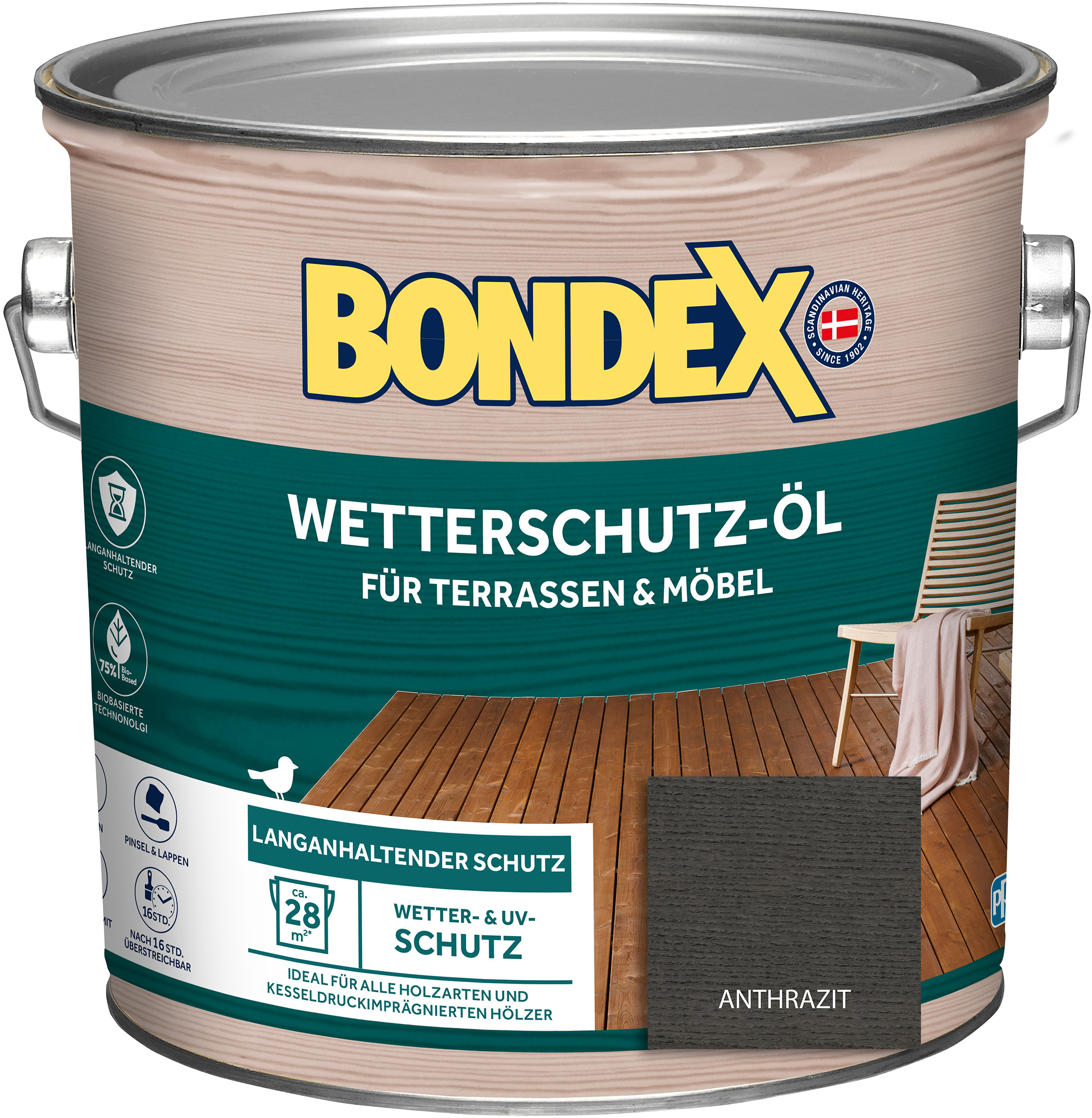 Bondex Wetterschutz-Öl, anthrazit, 2,5 l Bondex Wetterschutz-Öl, anthrazit, 2,5 l