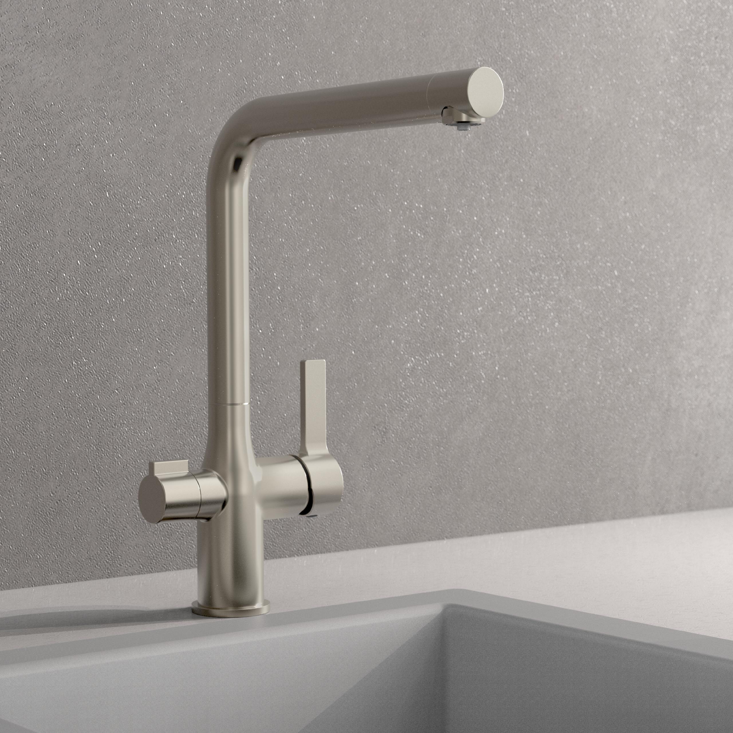 Schütte Trinkwasser-Spültischarmatur AQUASTAR PRO, Edelstahloptik, mit Filtersystem