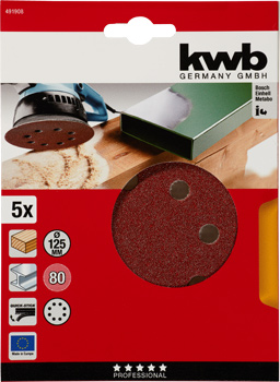 491908-300 Kwb Klett-Haftscheiben, 125 mm, K80