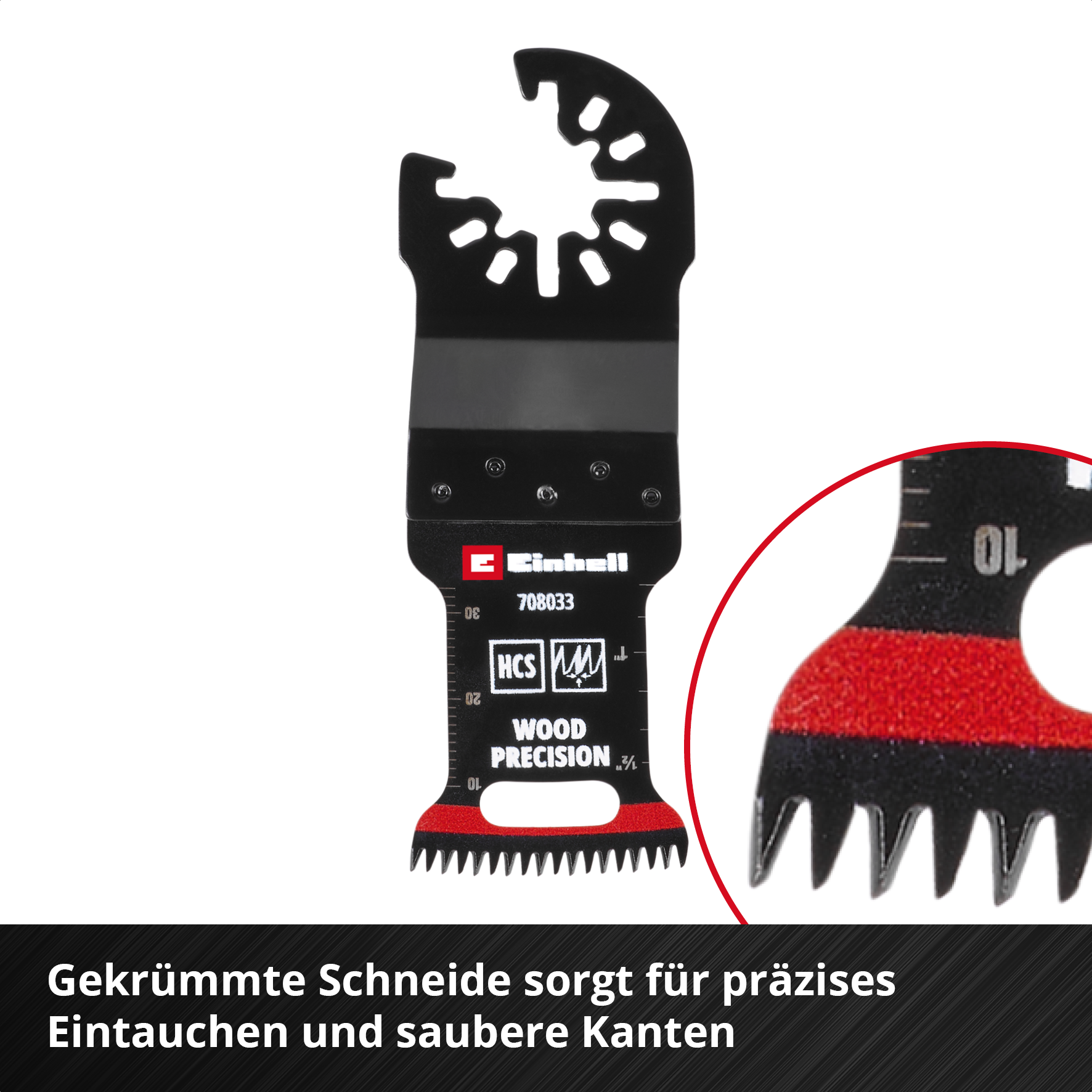 Einhell HCS-Tauchsägeblatt mit Universalaufnahme und Japanzahnung, curved, 32 x 40 mm