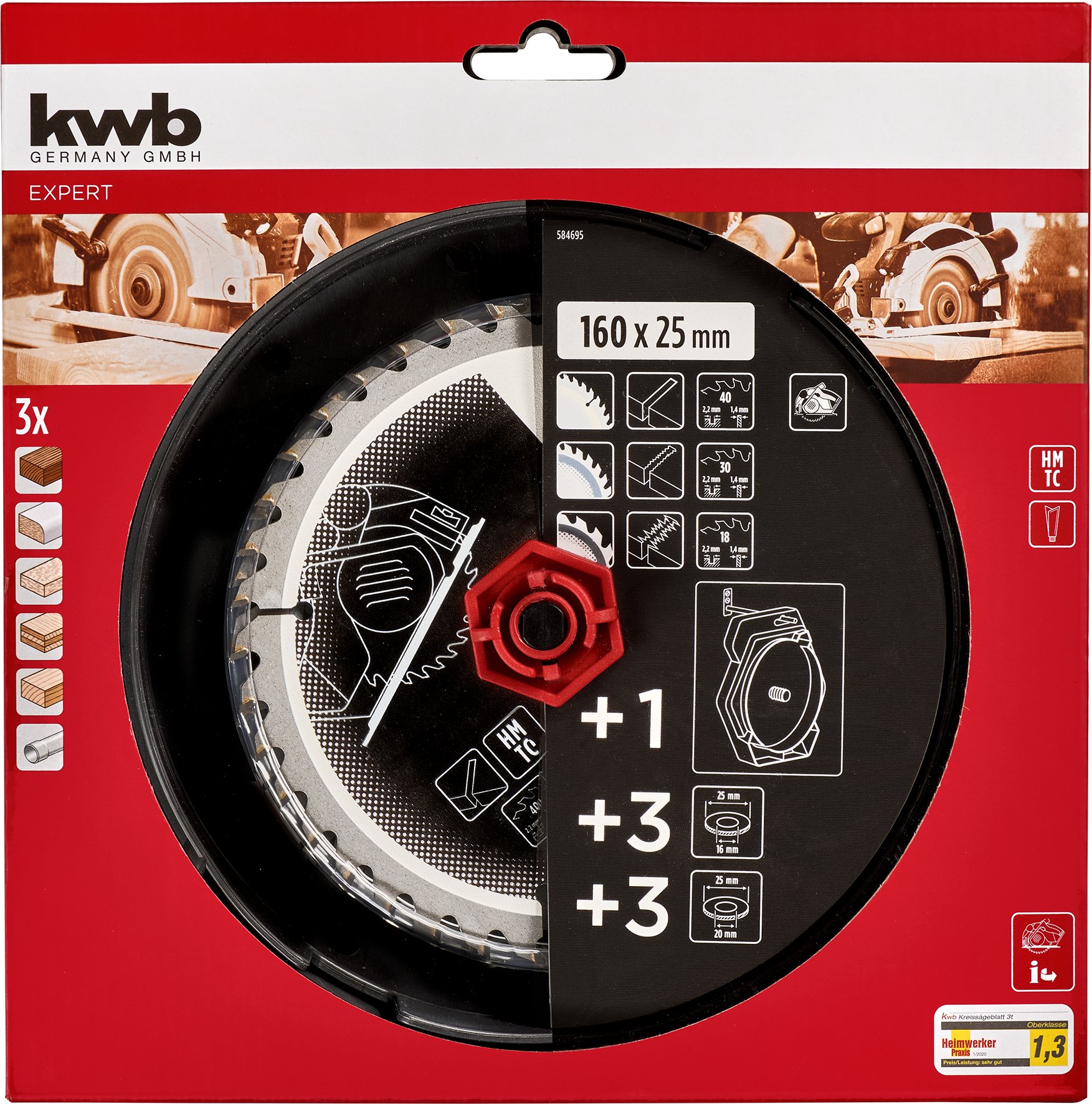 Kwb Kreissägeblattsatz 3t, 160 x 25 mm Kwb Kreissägeblattsatz 3t, 160 x 25 mm
