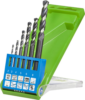 258806-100 Kwb HSS Spiralbohrer-Satz 6-tlg., 2 - 8 mm